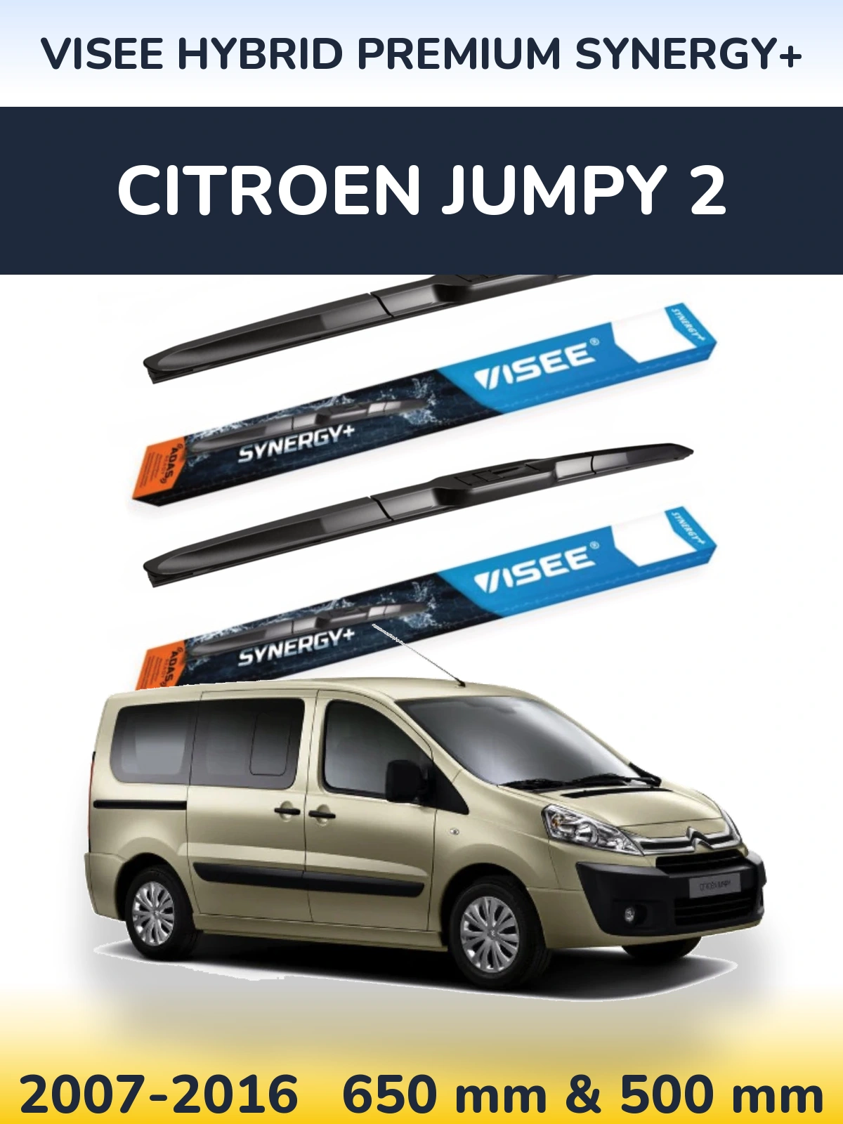 Ștergătoare VISEE HYBRID PREMIUM SYNERGY+ pentru Citroen Jumpy 2