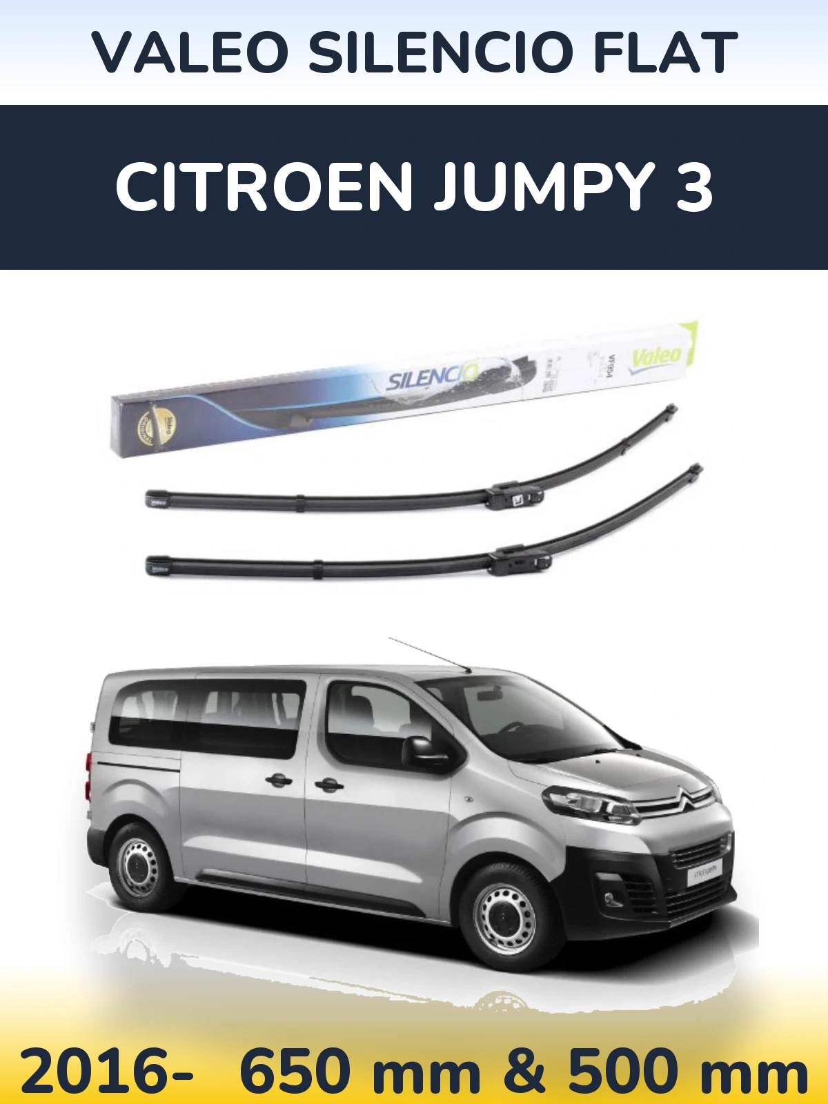 Ștergătoare Valeo Silencio Flat pentru Citroen Jumpy 3