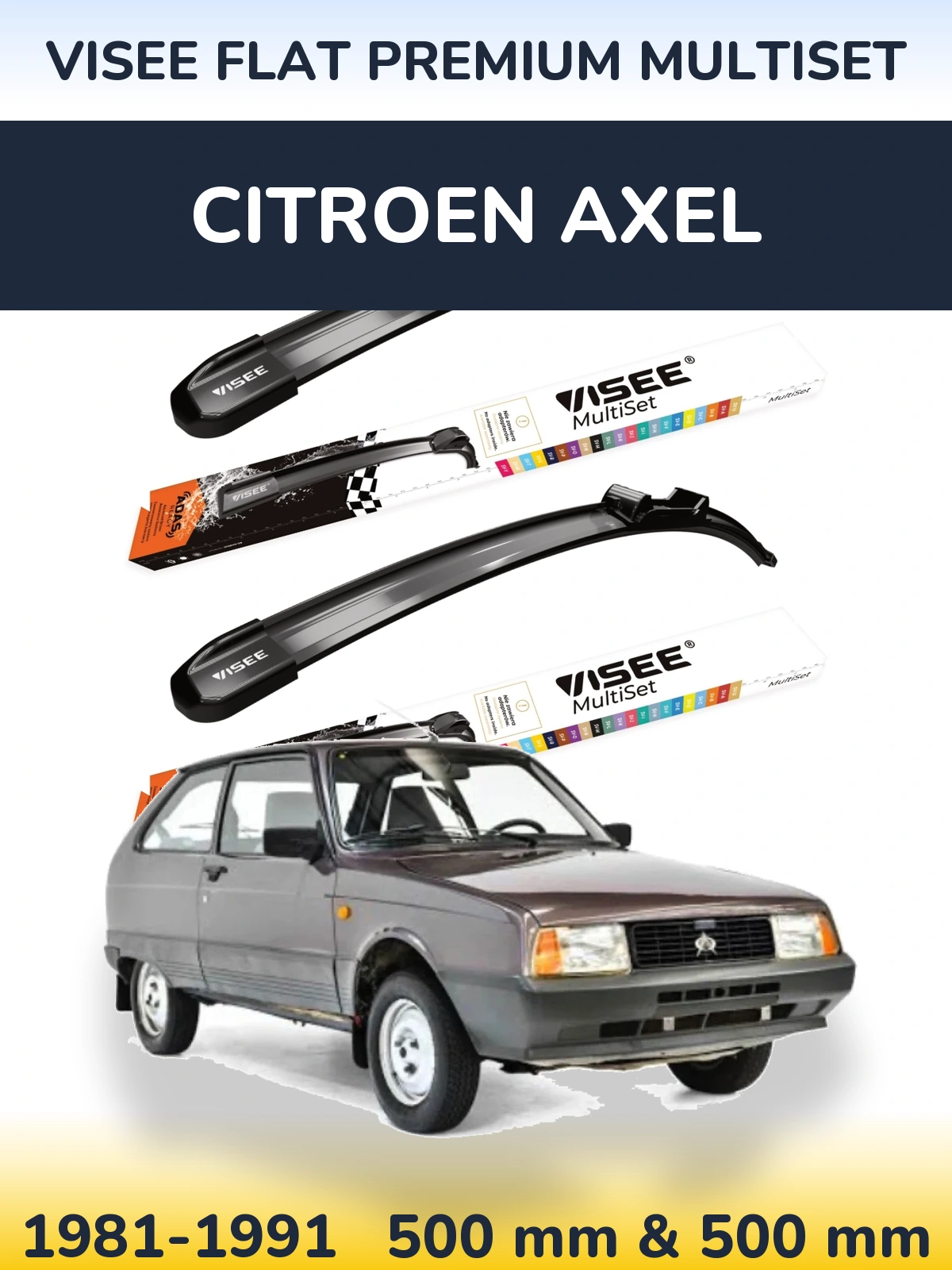 Ștergătoare VISEE FLAT PREMIUM MultiSet pentru Citroen Axel