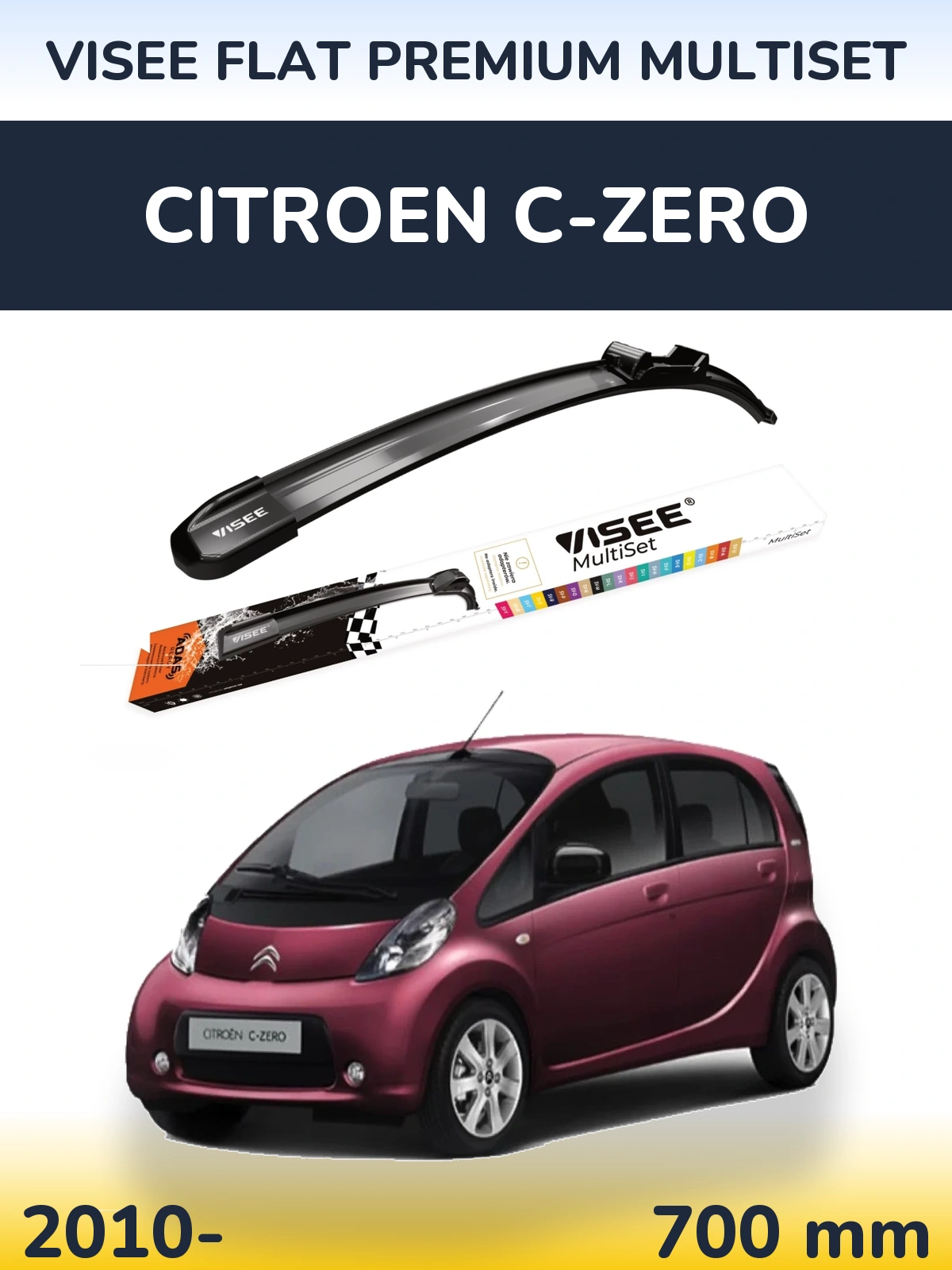 Ștergătoare VISEE FLAT PREMIUM MultiSet pentru Citroen C-Zero