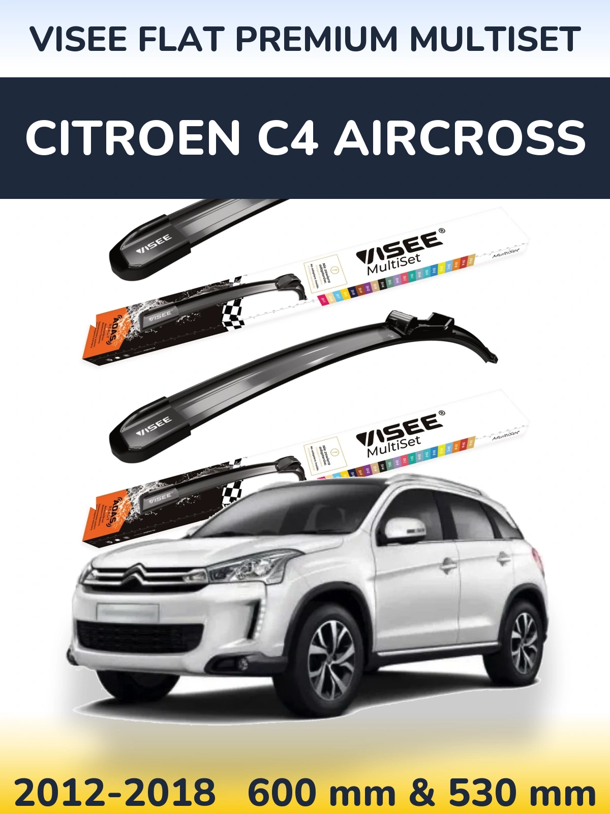 Ștergătoare VISEE FLAT PREMIUM MultiSet pentru Citroen C4 Aircross