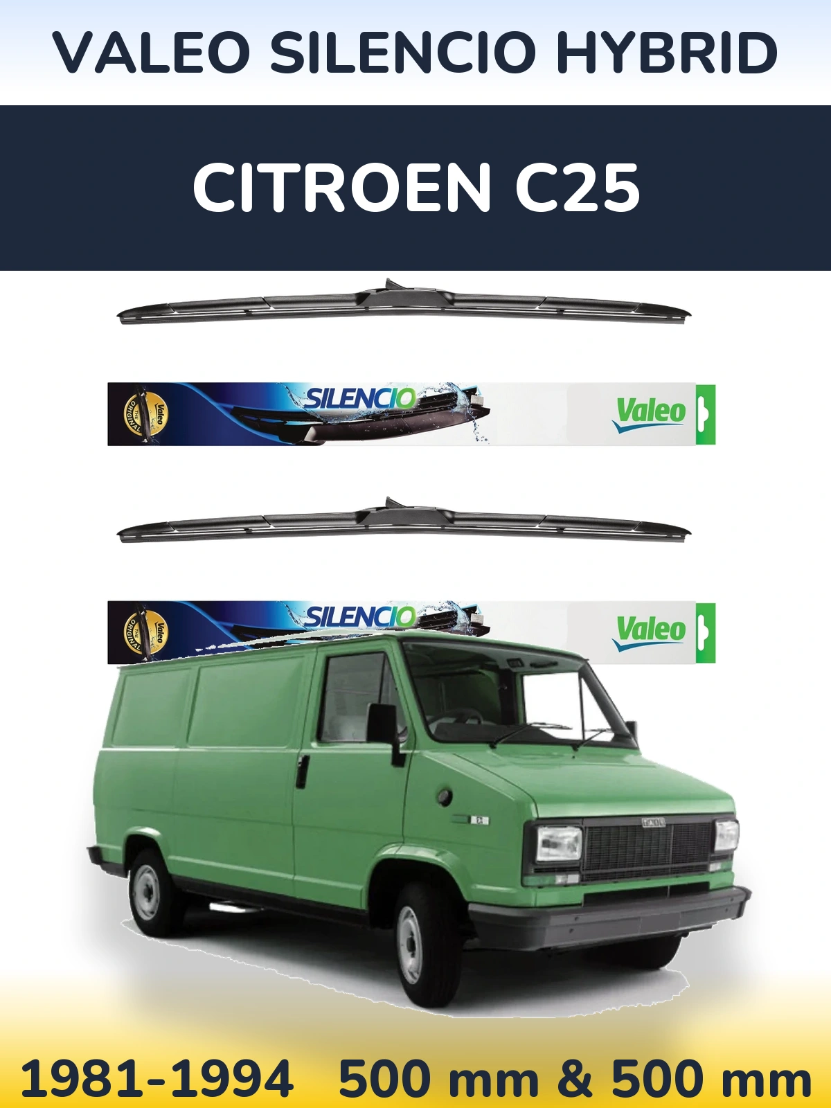 Ștergătoare Valeo Silencio Hybrid pentru Citroen C25