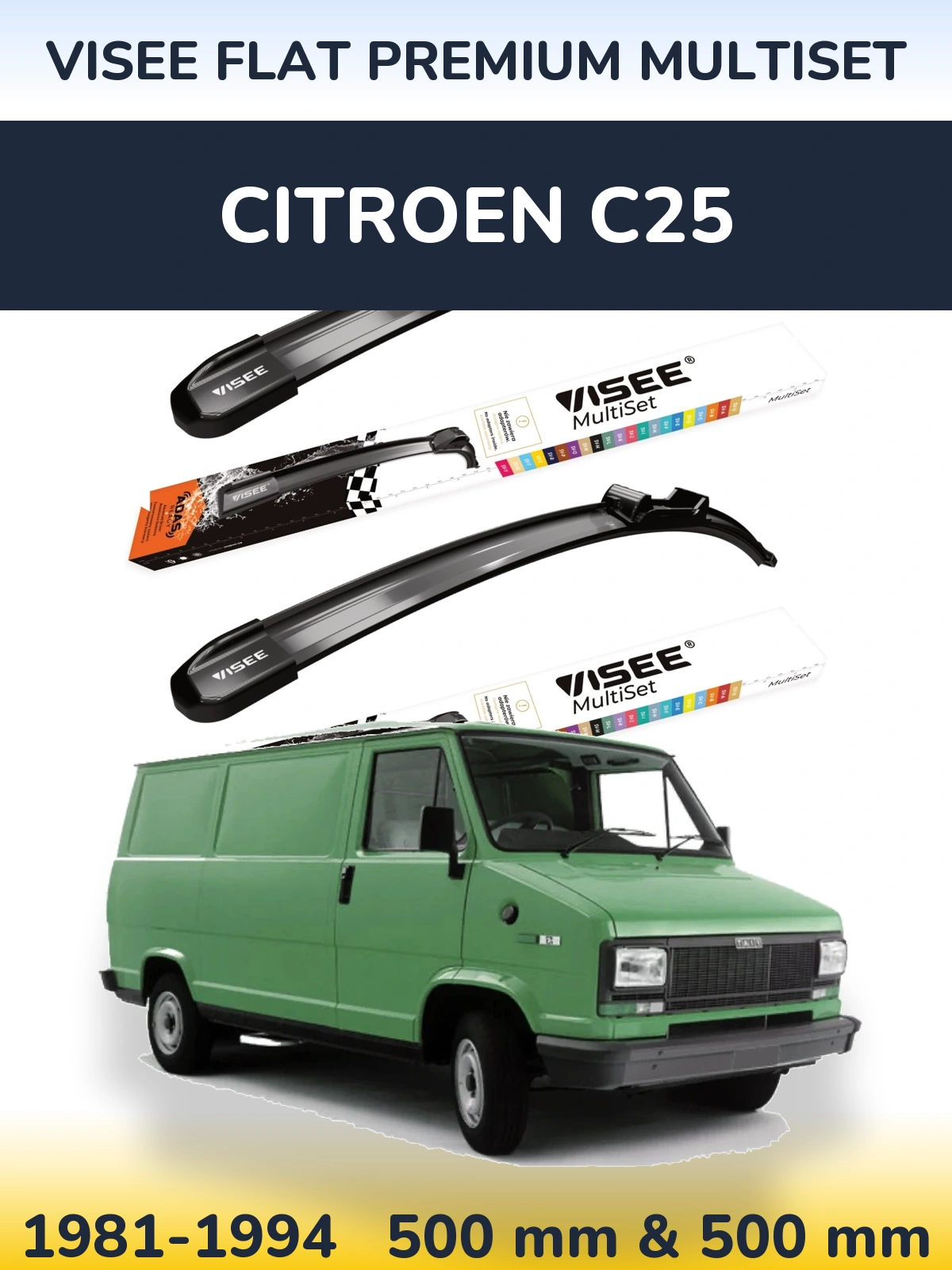 Ștergătoare VISEE FLAT PREMIUM MultiSet pentru Citroen C25