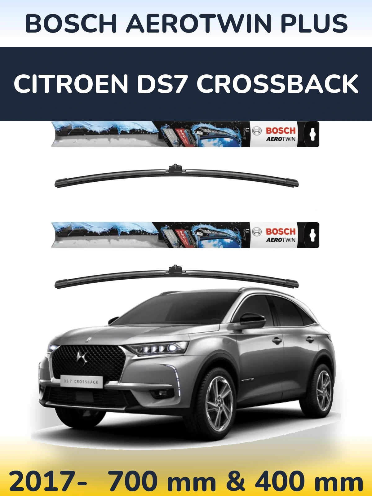 Ștergătoare BOSCH AeroTwin Plus pentru Citroen DS7 Crossback
