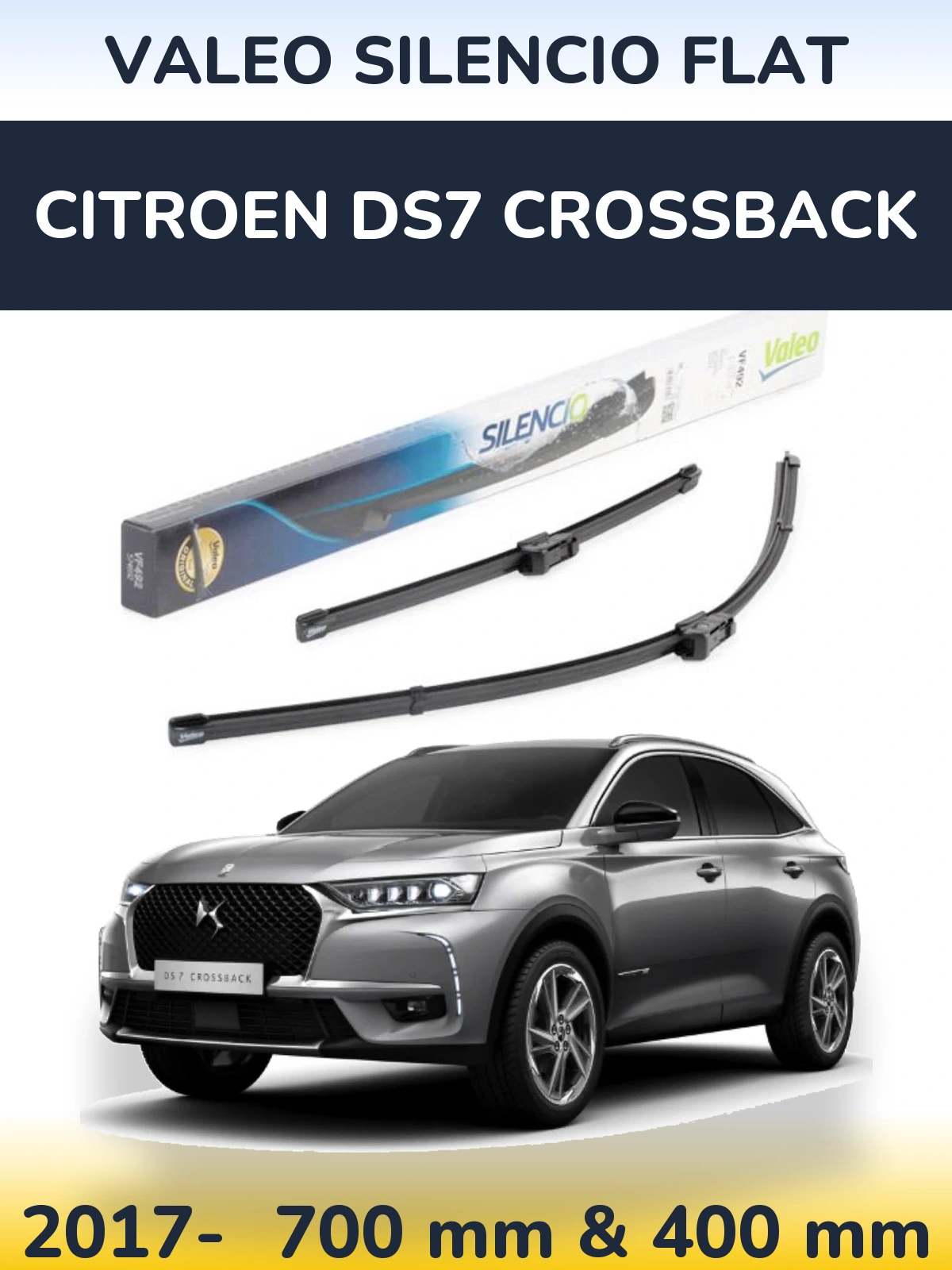 Ștergătoare Valeo Silencio Flat pentru Citroen DS7 Crossback