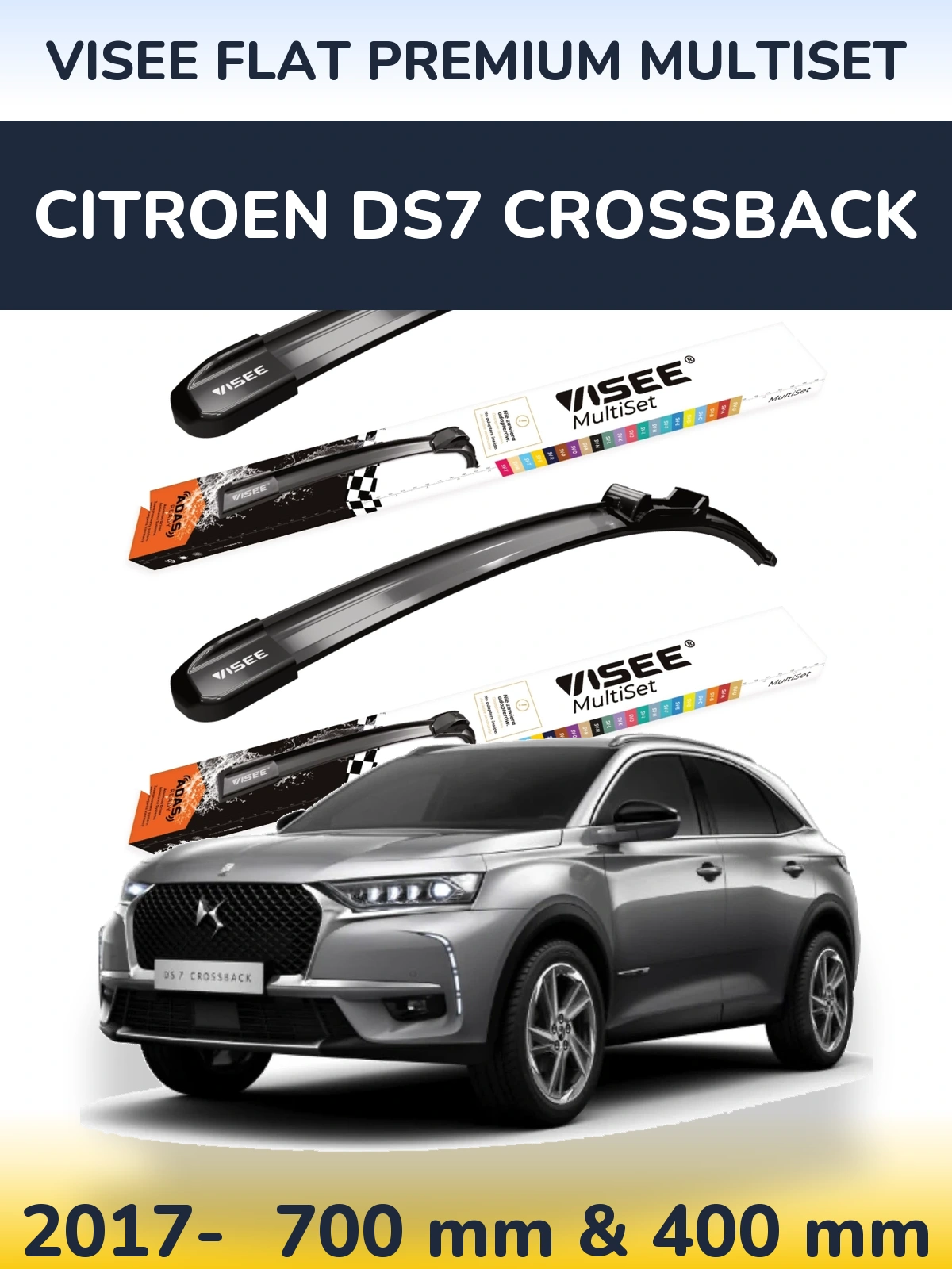 Ștergătoare VISEE FLAT PREMIUM MultiSet pentru Citroen DS7 Crossback