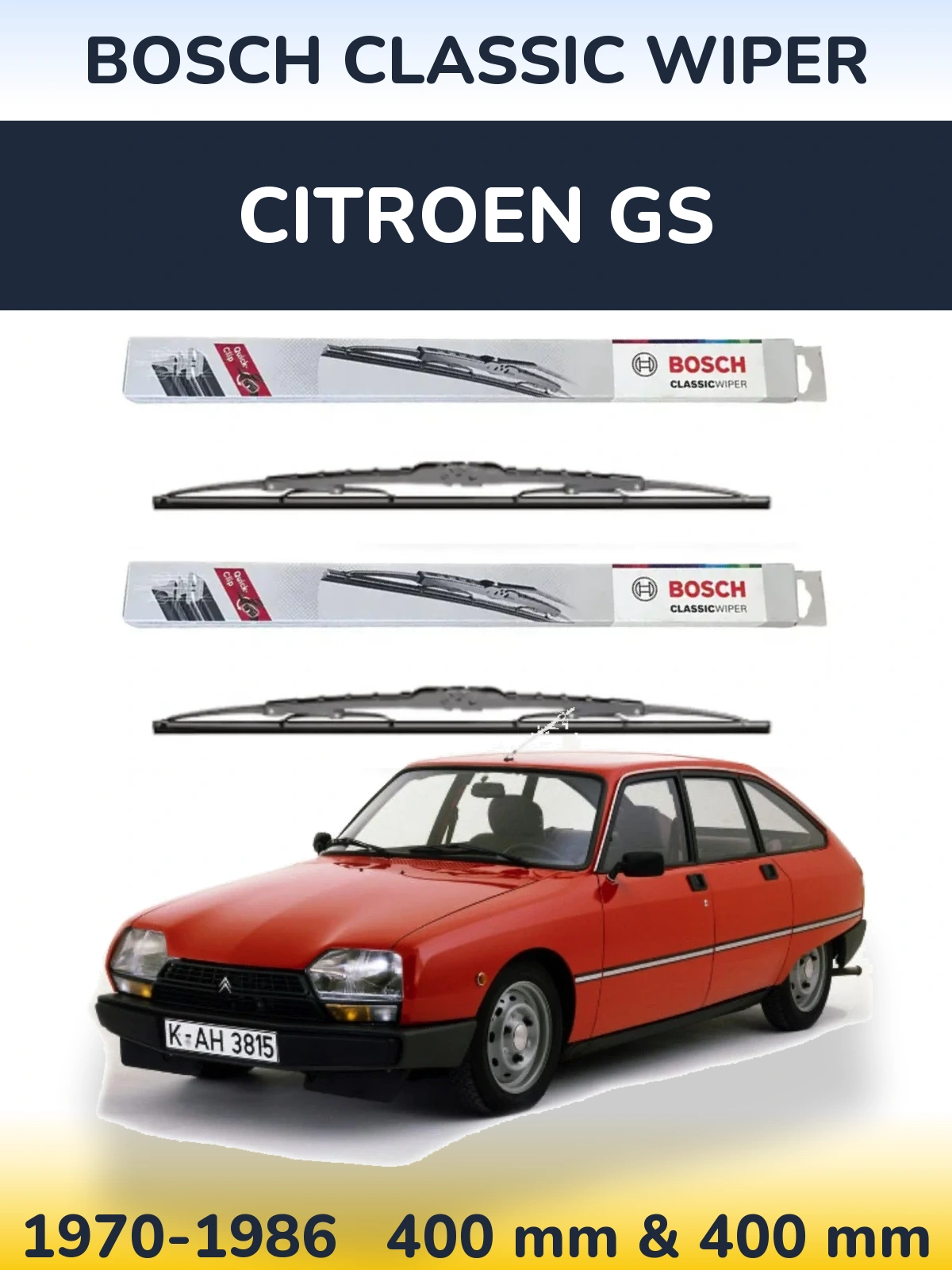 Ștergătoare BOSCH Classic Wiper pentru Citroen GS