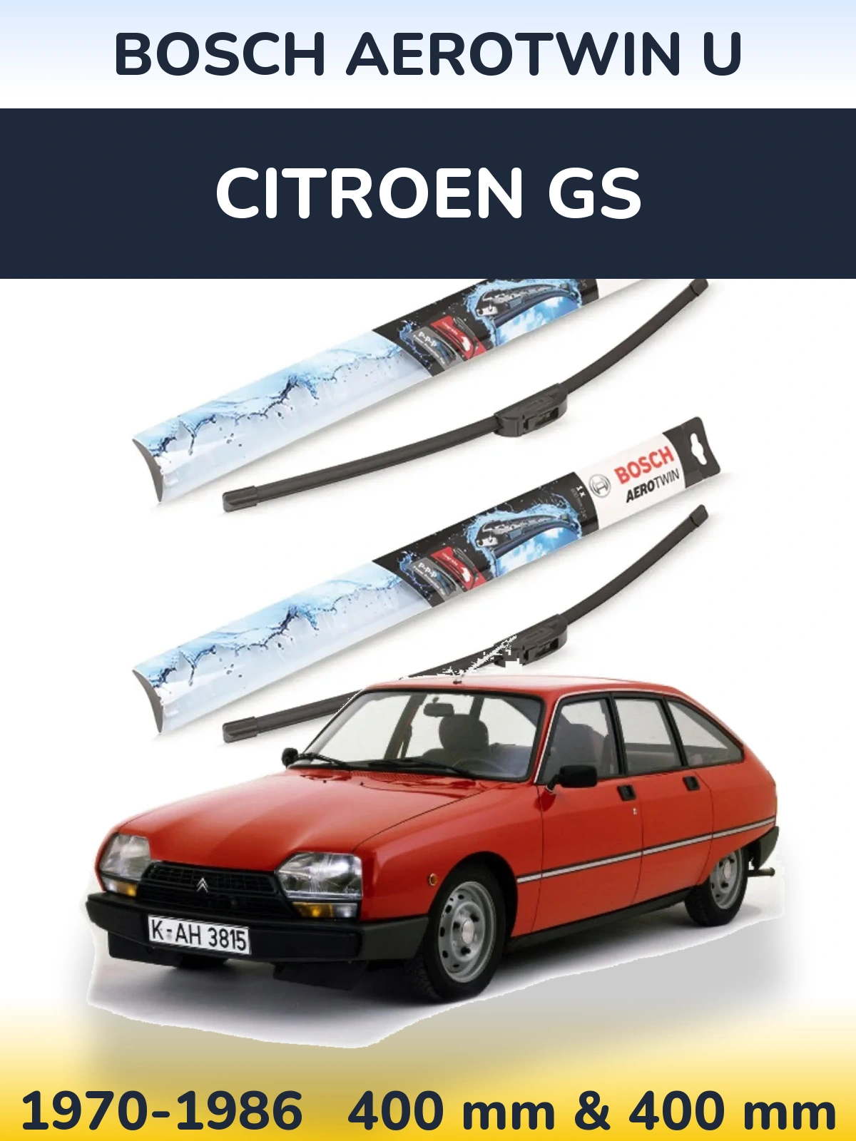 Ștergătoare BOSCH AeroTwin U pentru Citroen GS