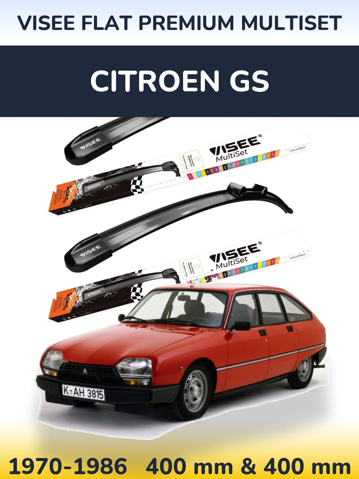 Ștergătoare VISEE FLAT PREMIUM MultiSet pentru Citroen GS