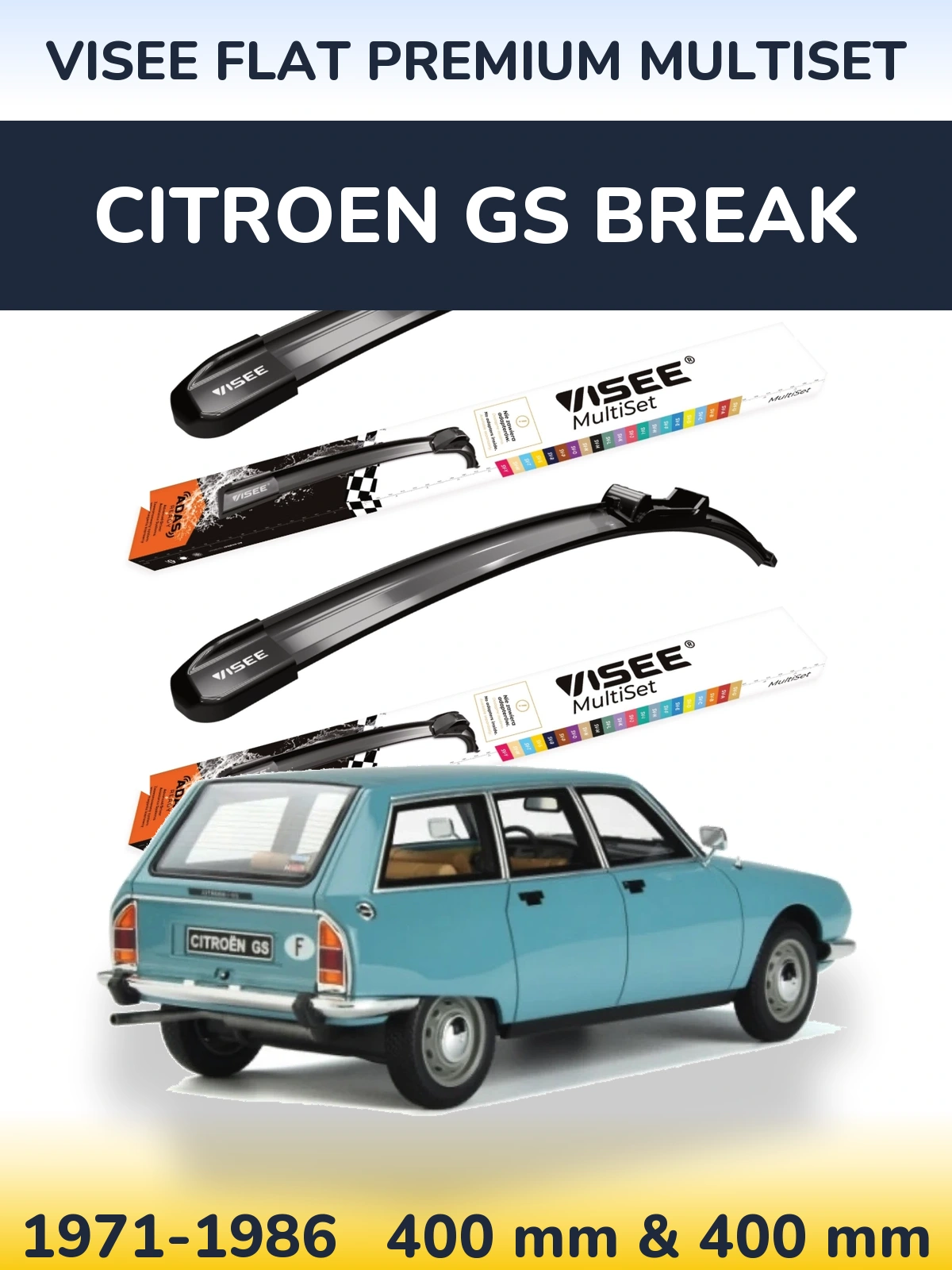Ștergătoare VISEE FLAT PREMIUM MultiSet pentru Citroen GS Break