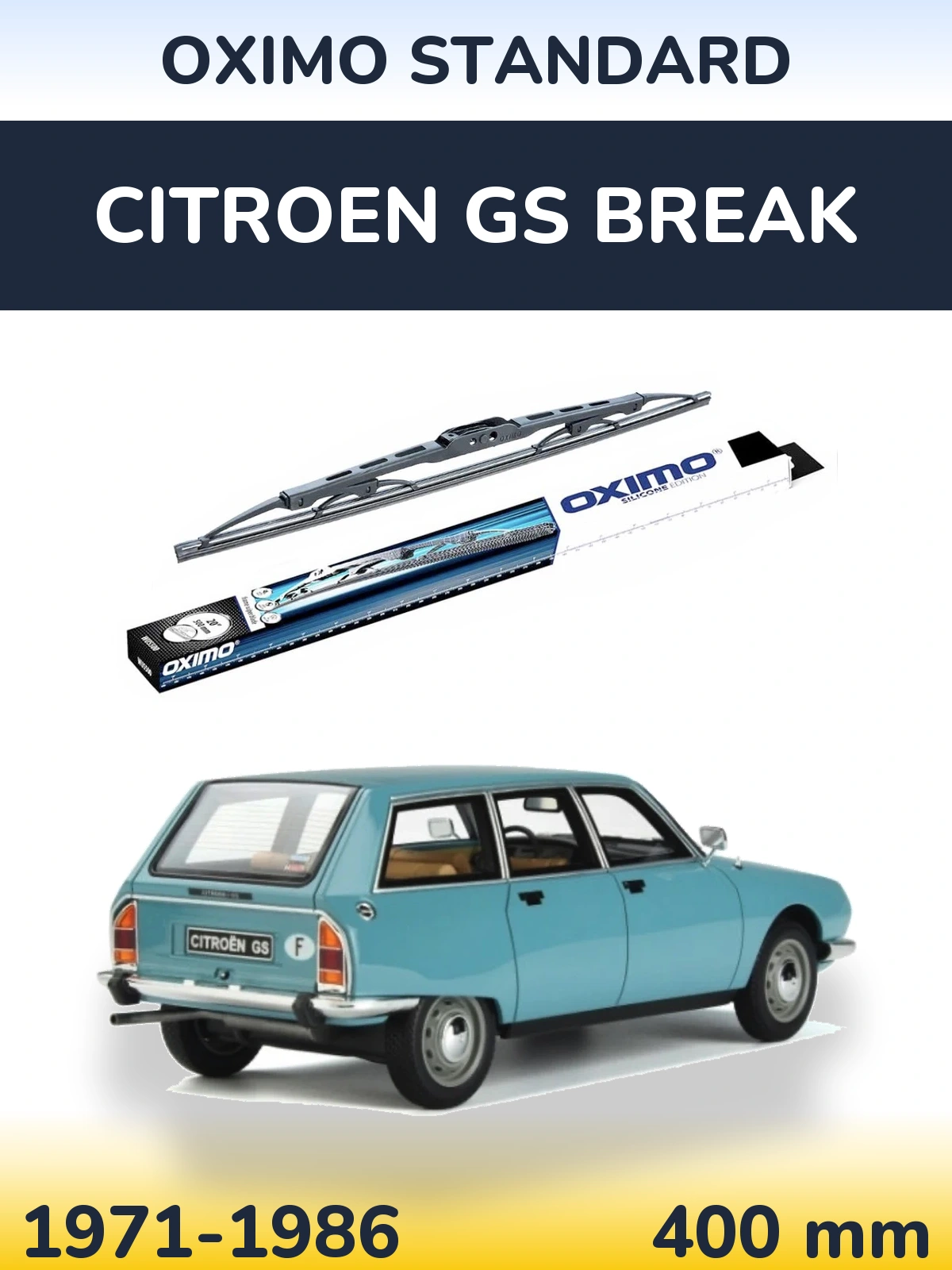 Задний дворник Oximo Standard 400 мм для Citroen GS Break 1971-1986