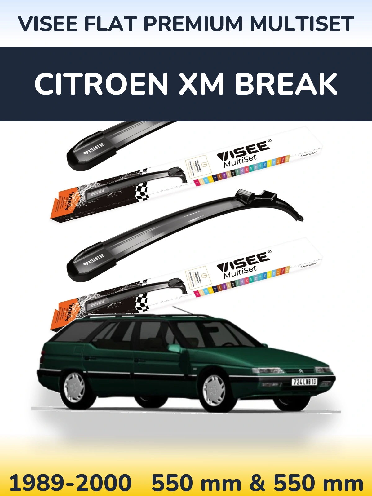 Ștergătoare VISEE FLAT PREMIUM MultiSet pentru Citroen XM Break
