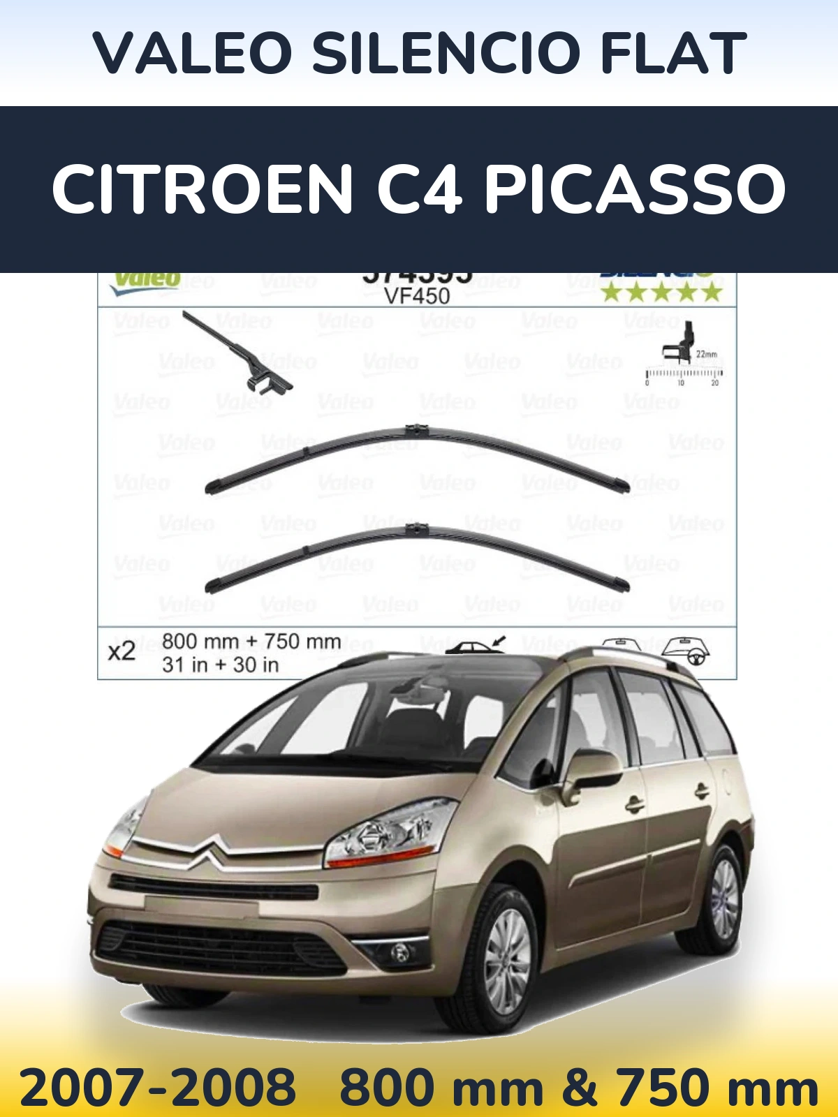Ștergătoare Valeo Silencio Flat pentru Citroen C4 Picasso