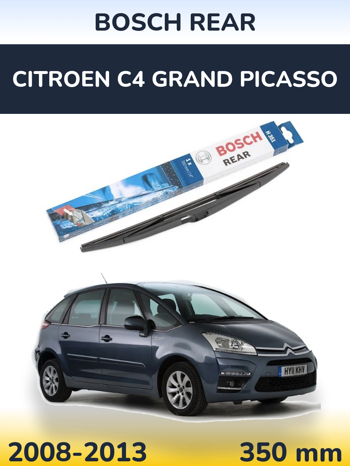 Задний дворник BOSCH Rear 350 мм для Citroen C4 Grand Picasso 2008-2013