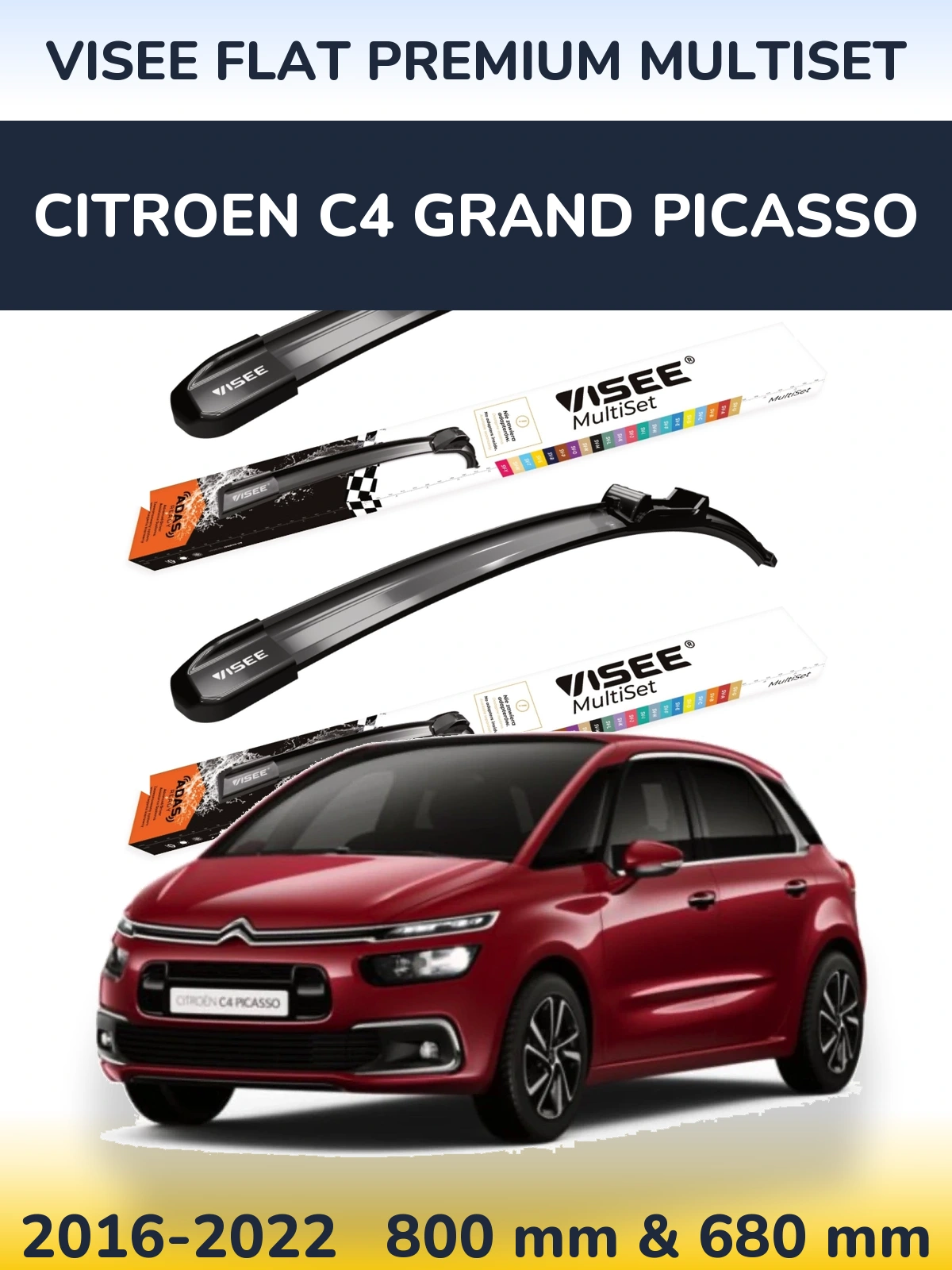 Ștergătoare VISEE FLAT PREMIUM MultiSet pentru Citroen C4 Grand Picasso
