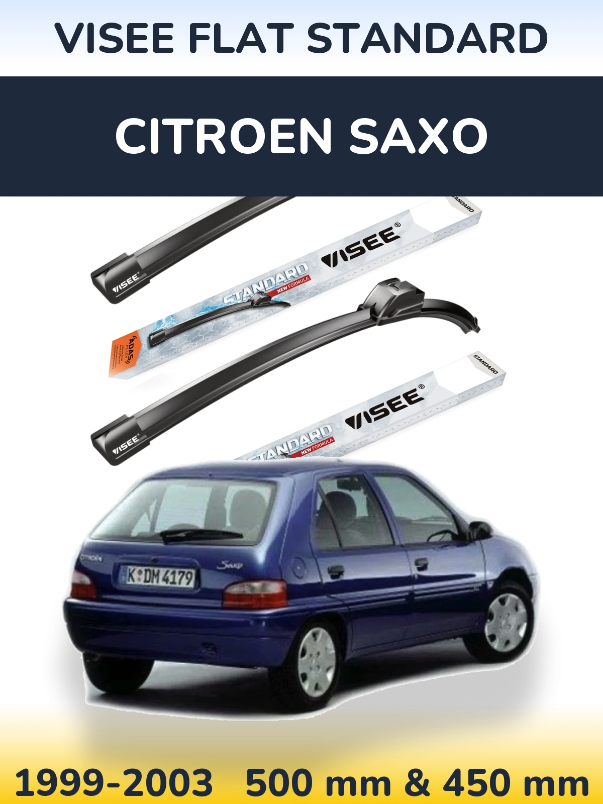 Ștergătoare VISEE FLAT STANDARD pentru Citroen Saxo