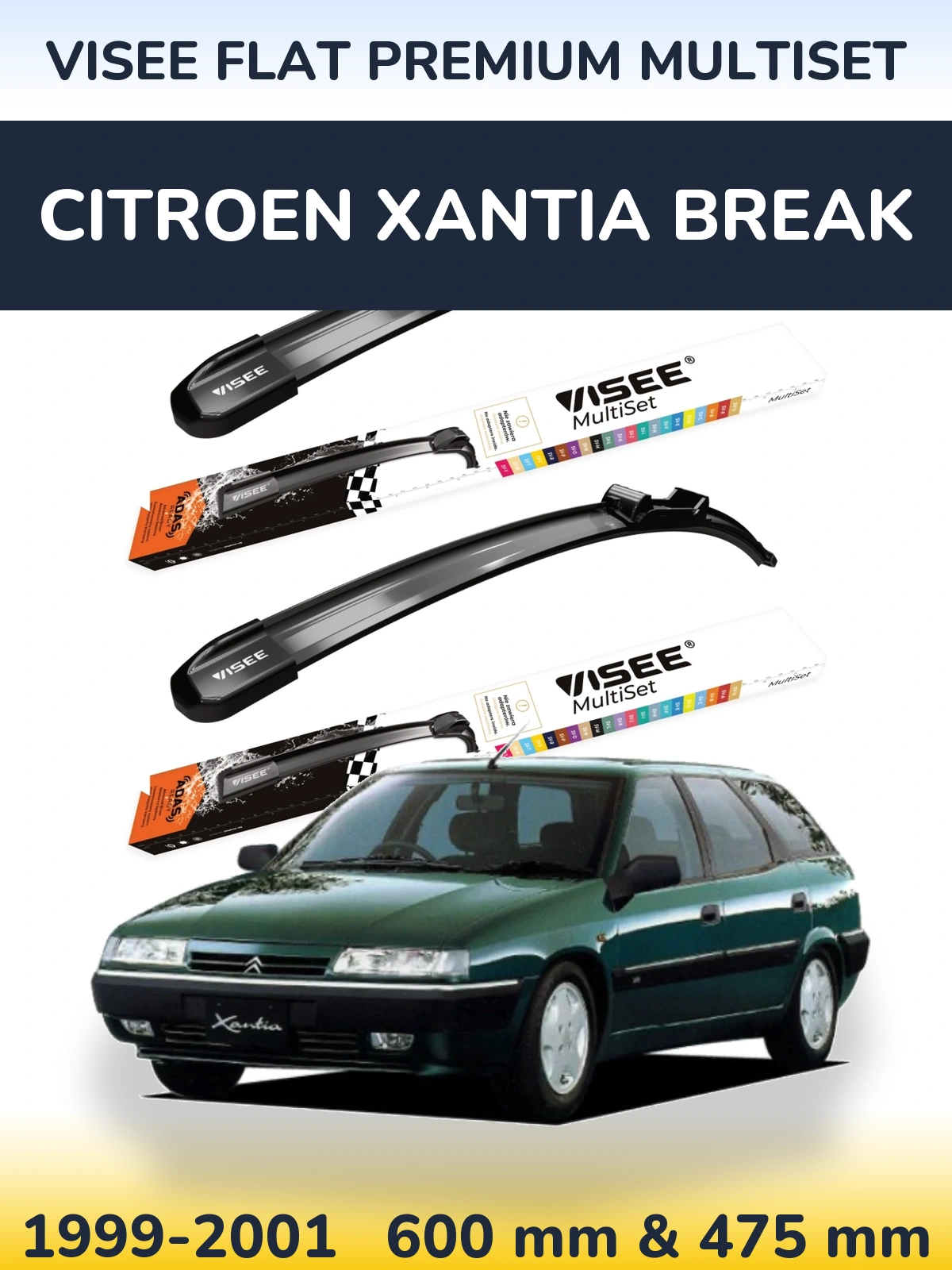 Ștergătoare VISEE FLAT PREMIUM MultiSet pentru Citroen Xantia Break