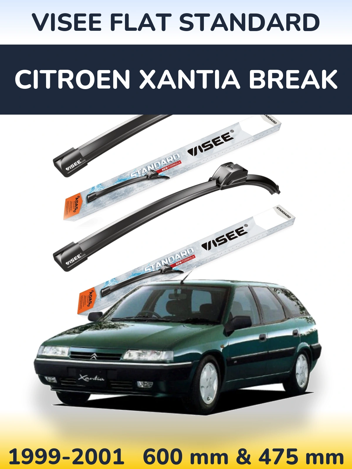 Ștergătoare VISEE FLAT STANDARD pentru Citroen Xantia Break