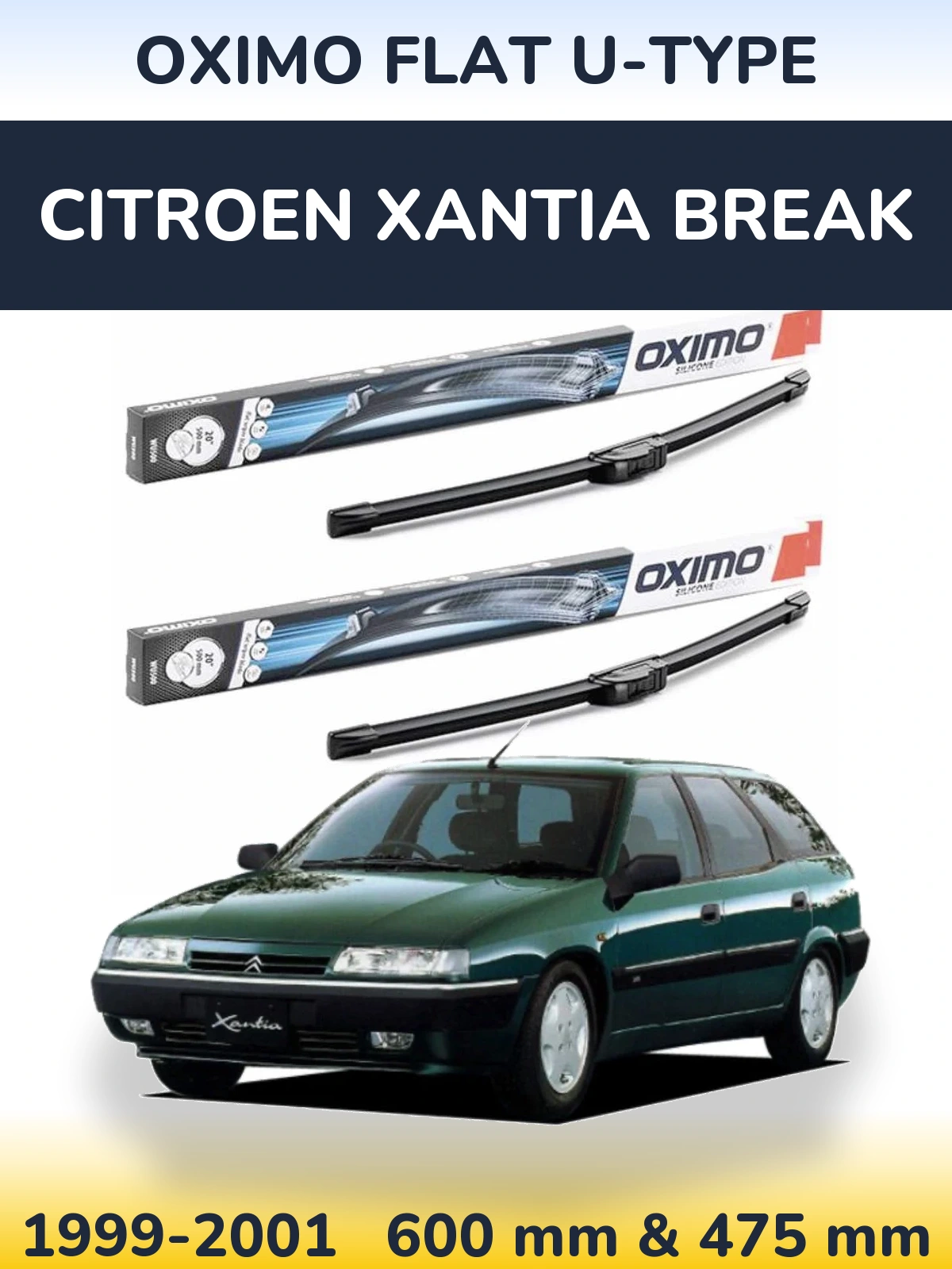 Ștergătoare Oximo Flat U-type pentru Citroen Xantia Break