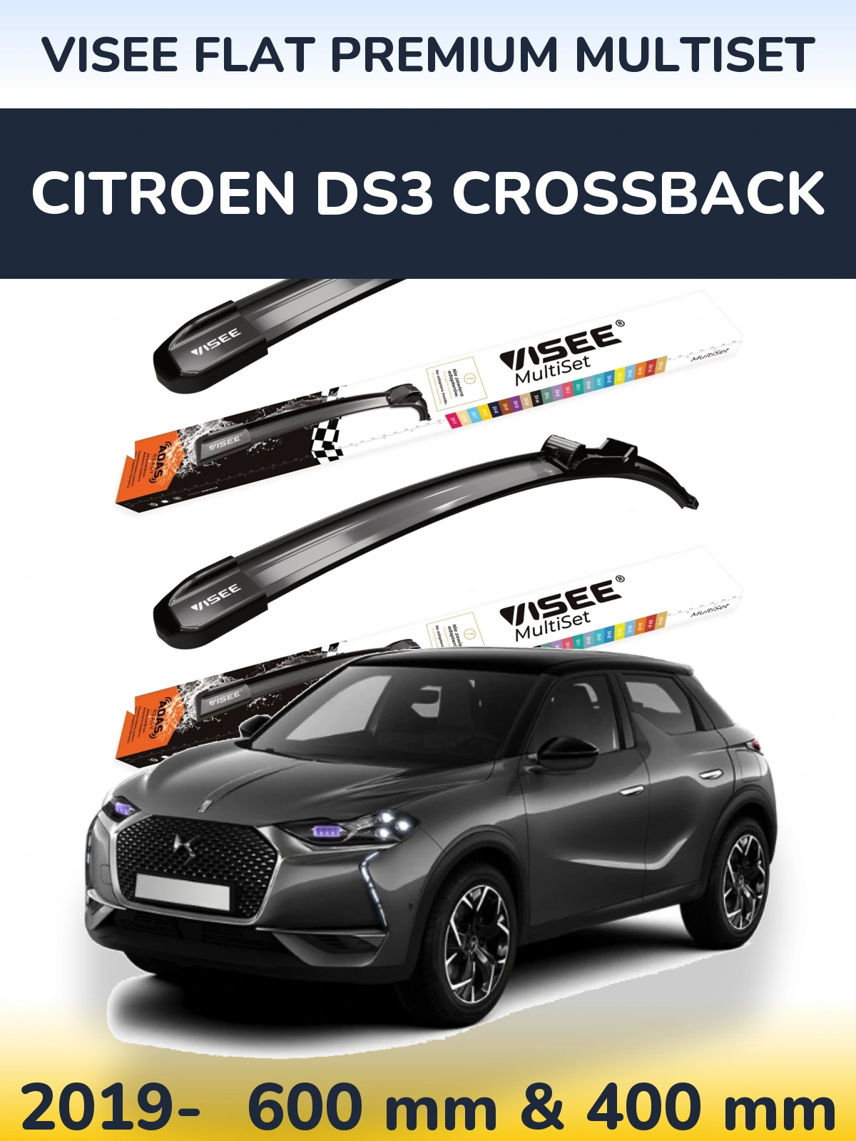 Ștergătoare VISEE FLAT PREMIUM MultiSet pentru Citroen DS3 Crossback