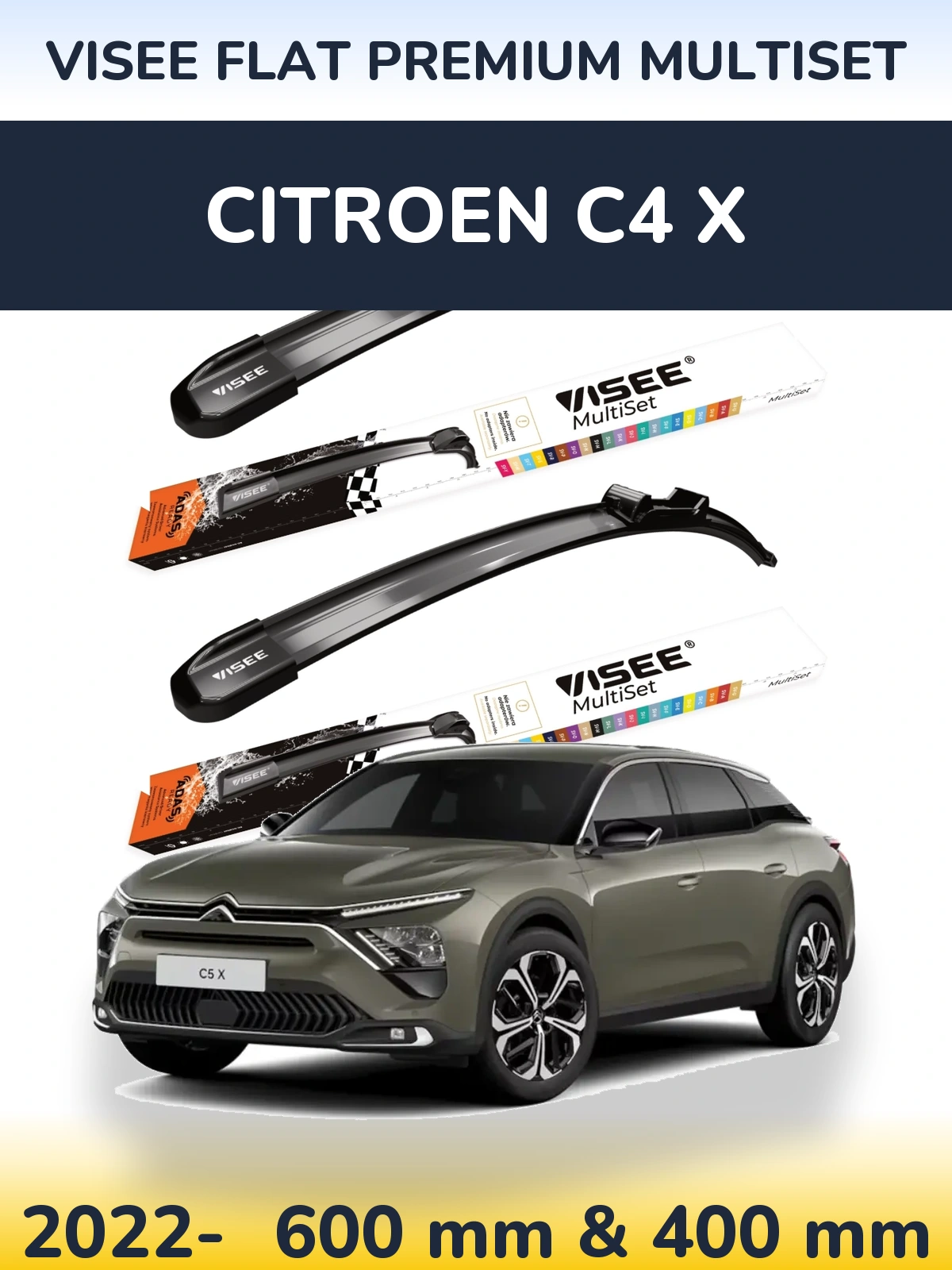 Ștergătoare VISEE FLAT PREMIUM MultiSet pentru Citroen C4 X