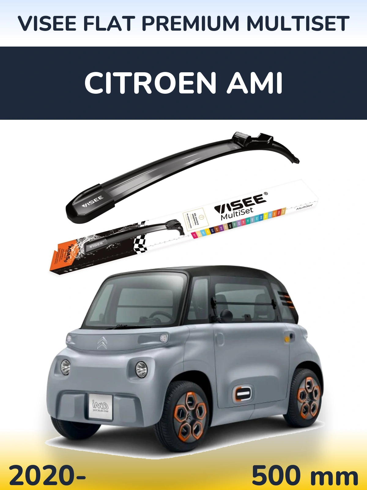 Ștergătoare VISEE FLAT PREMIUM MultiSet pentru Citroen Ami