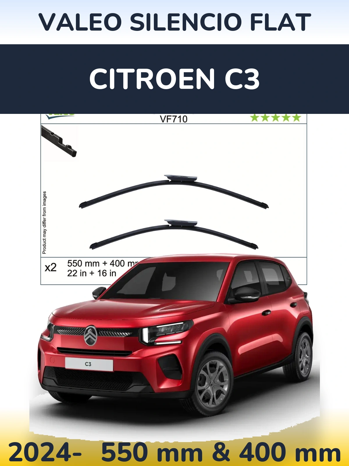 Ștergătoare Valeo Silencio Flat pentru Citroen C3