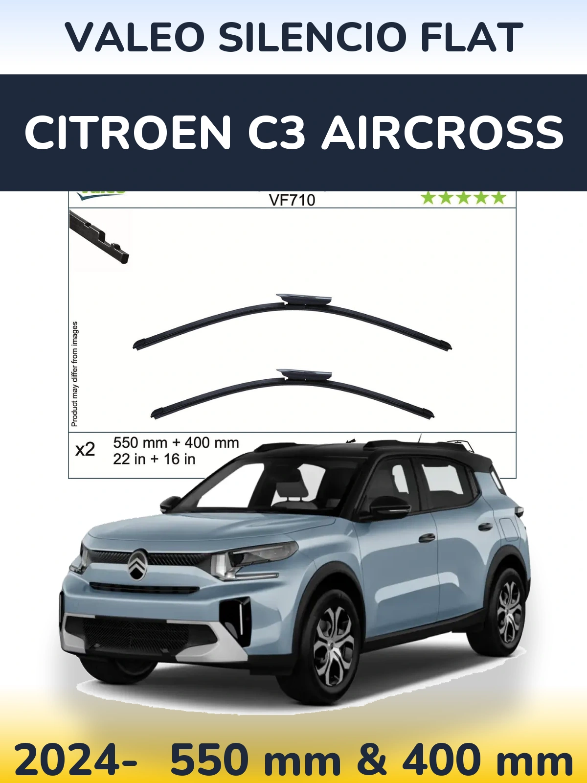 Ștergătoare Valeo Silencio Flat pentru Citroen C3 Aircross