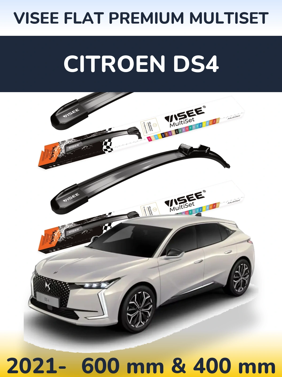 Ștergătoare VISEE FLAT PREMIUM MultiSet pentru Citroen DS4