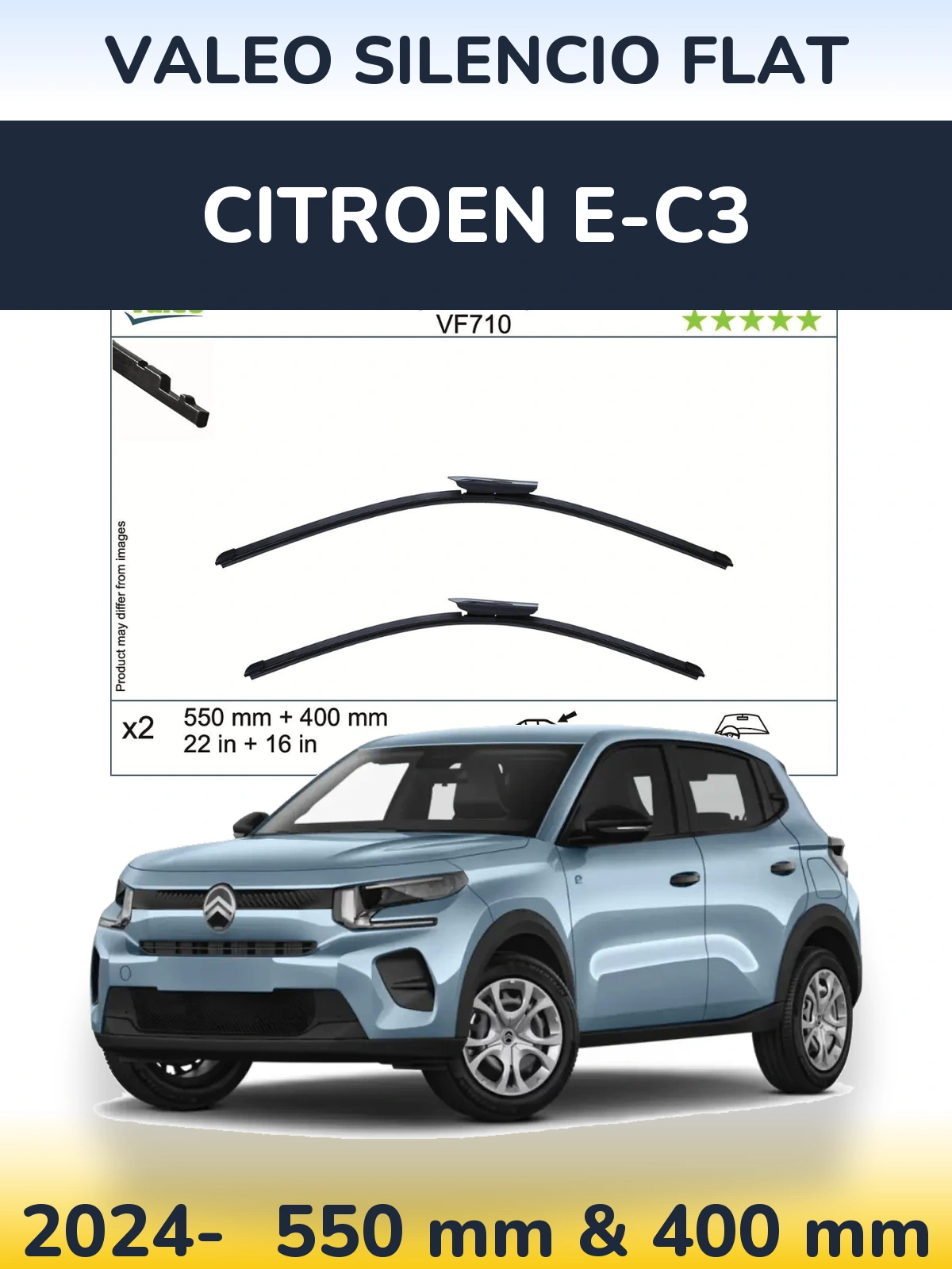 Ștergătoare Valeo Silencio Flat pentru Citroen e-C3
