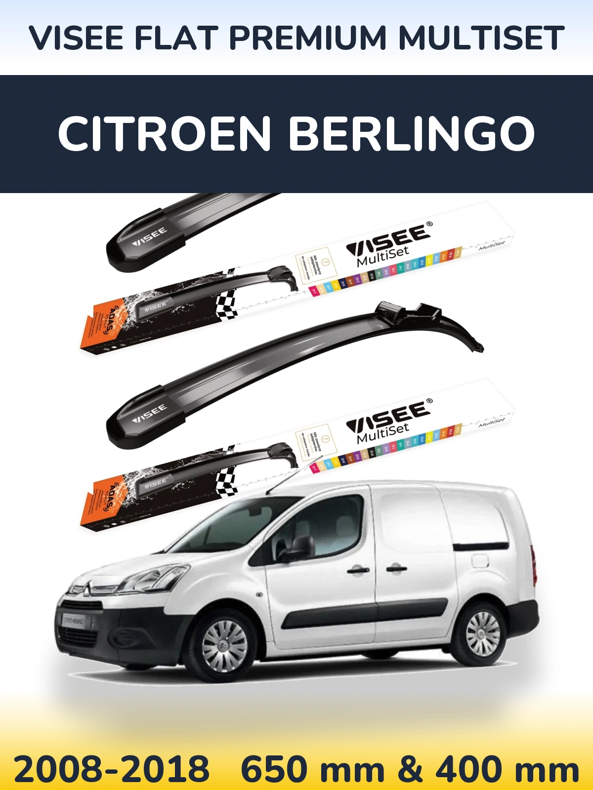 Ștergătoare VISEE FLAT PREMIUM MultiSet pentru Citroen Berlingo