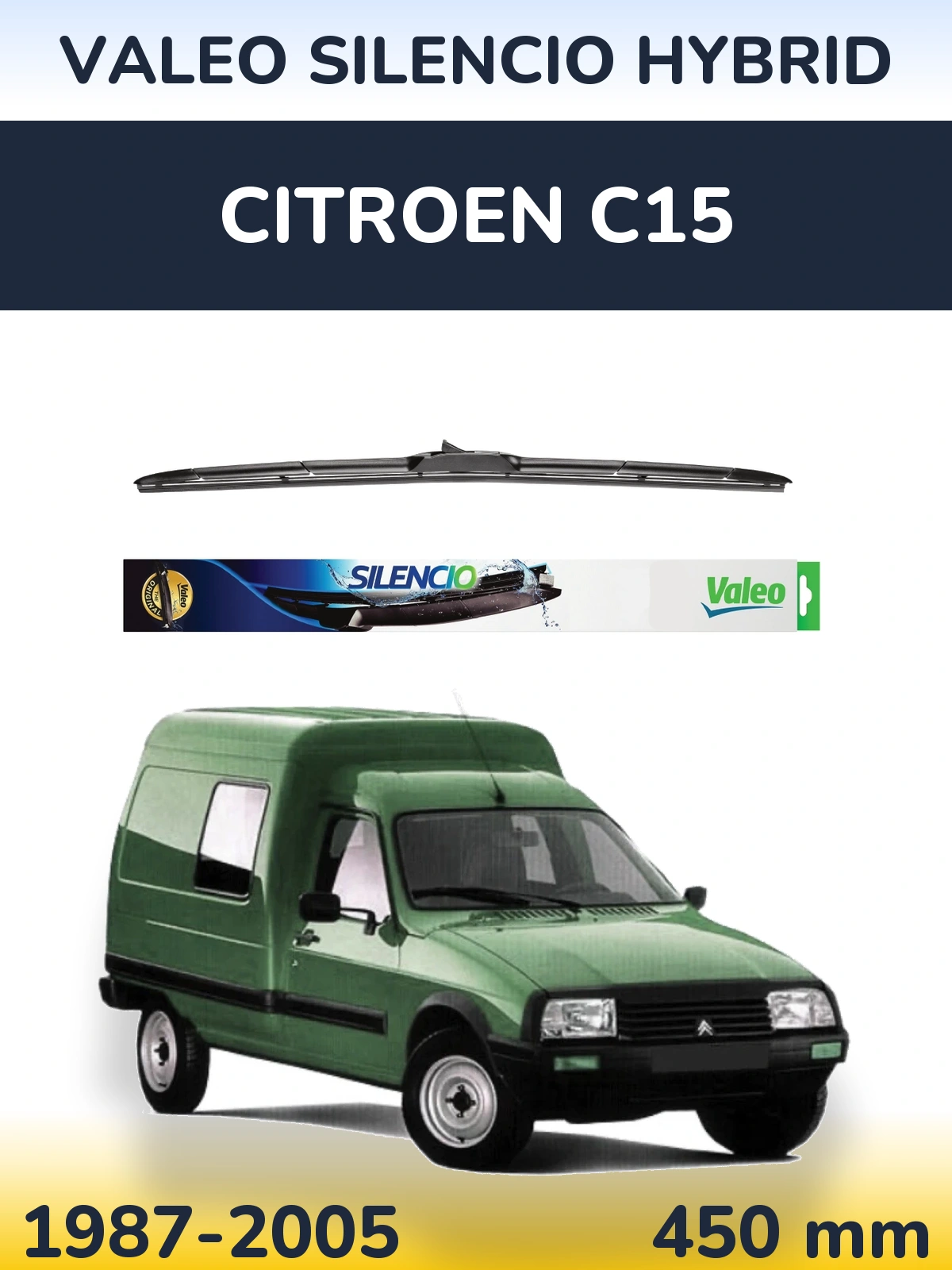 Ștergătoare Valeo Silencio Hybrid pentru Citroen C15