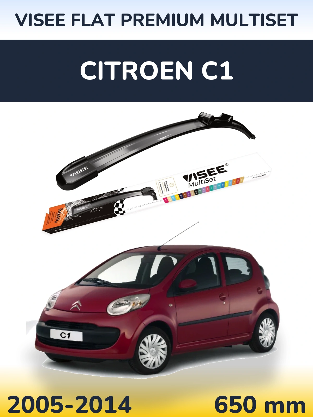 Ștergătoare VISEE FLAT PREMIUM MultiSet pentru Citroen C1