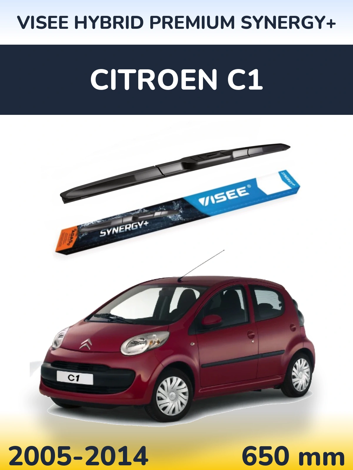 Ștergătoare VISEE HYBRID PREMIUM SYNERGY+ pentru Citroen C1
