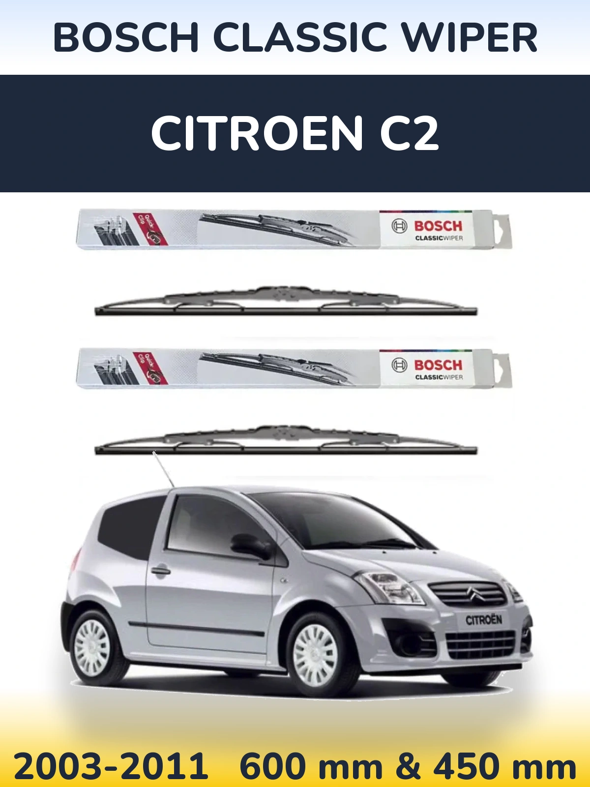 Ștergătoare BOSCH Classic Wiper pentru Citroen C2