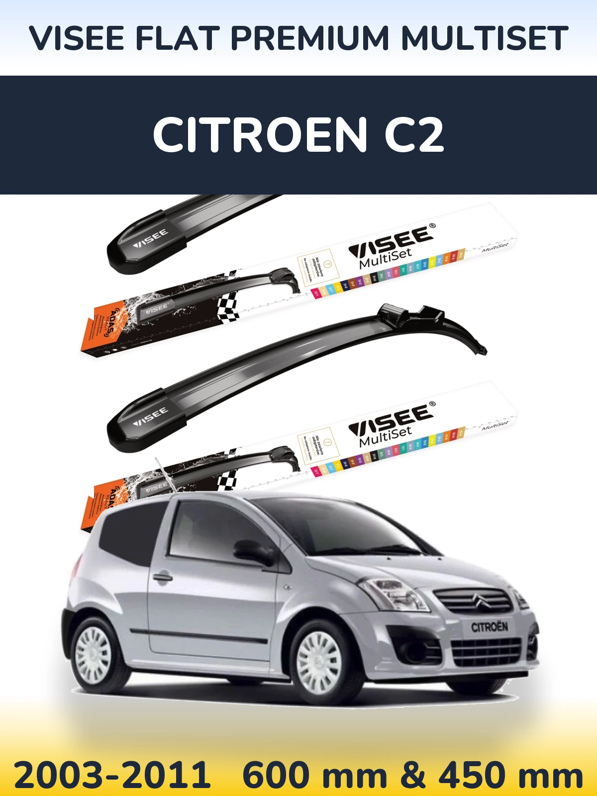Ștergătoare VISEE FLAT PREMIUM MultiSet pentru Citroen C2