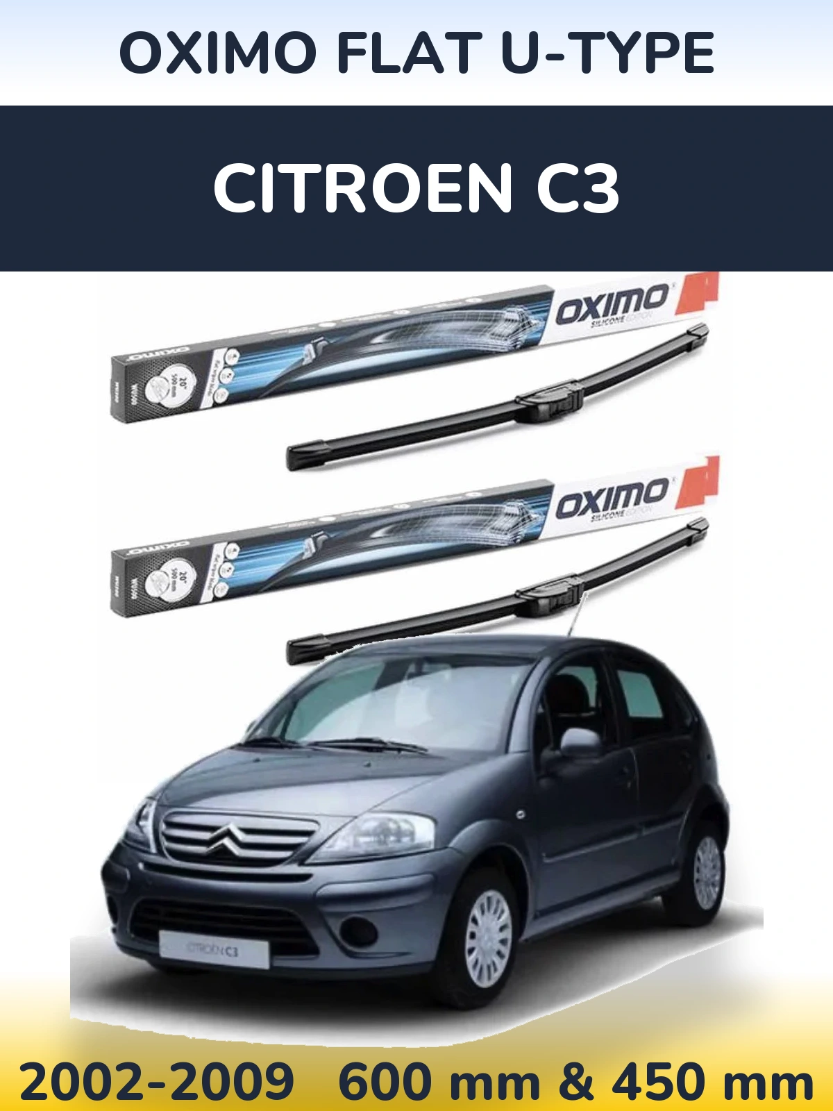 Ștergătoare Oximo Flat U-type pentru Citroen C3