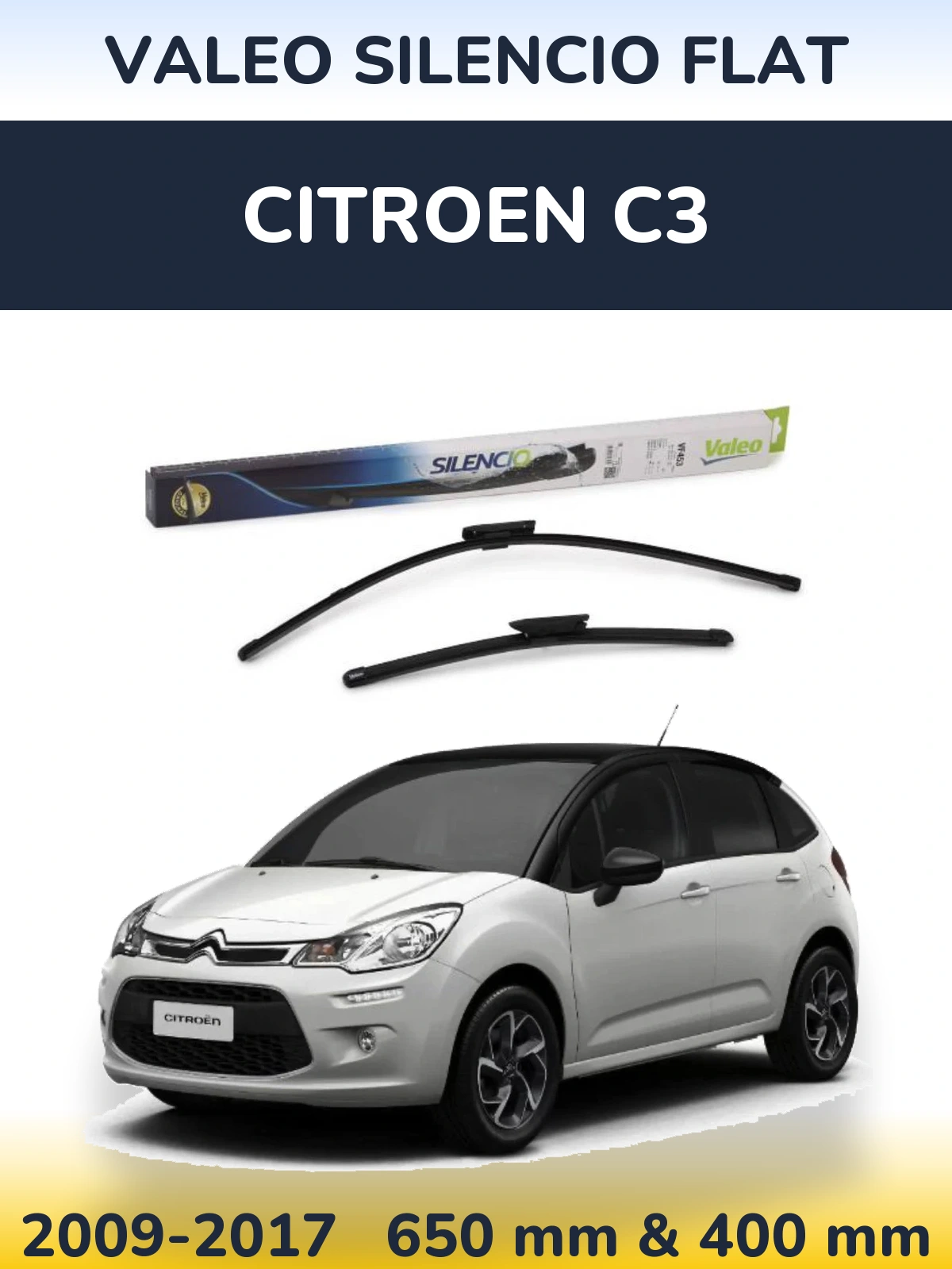 Ștergătoare Valeo Silencio Flat pentru Citroen C3