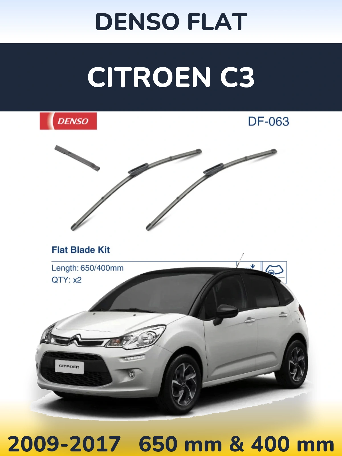 Ștergătoare Denso Flat pentru Citroen C3