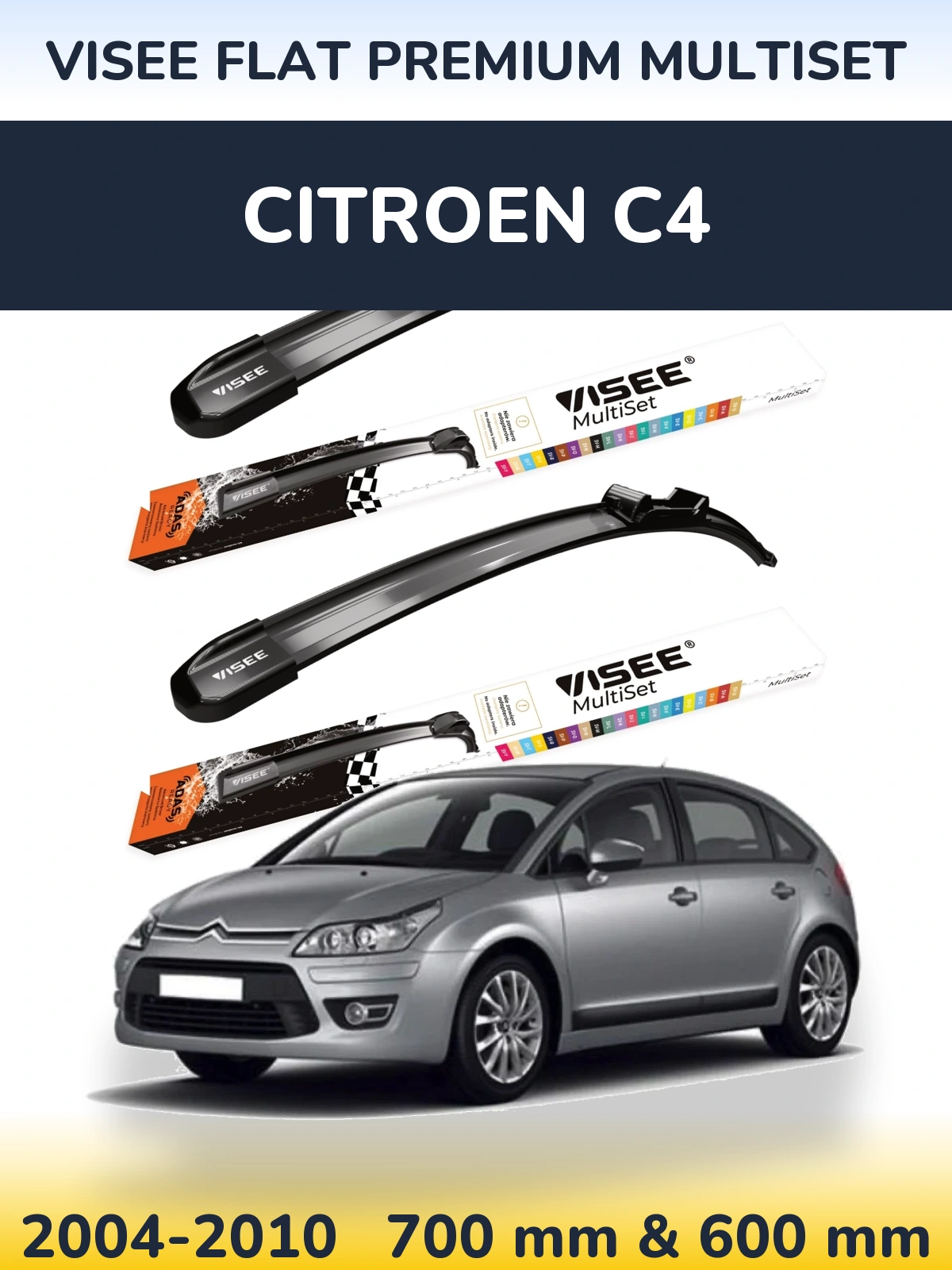 Ștergătoare VISEE FLAT PREMIUM MultiSet pentru Citroen C4