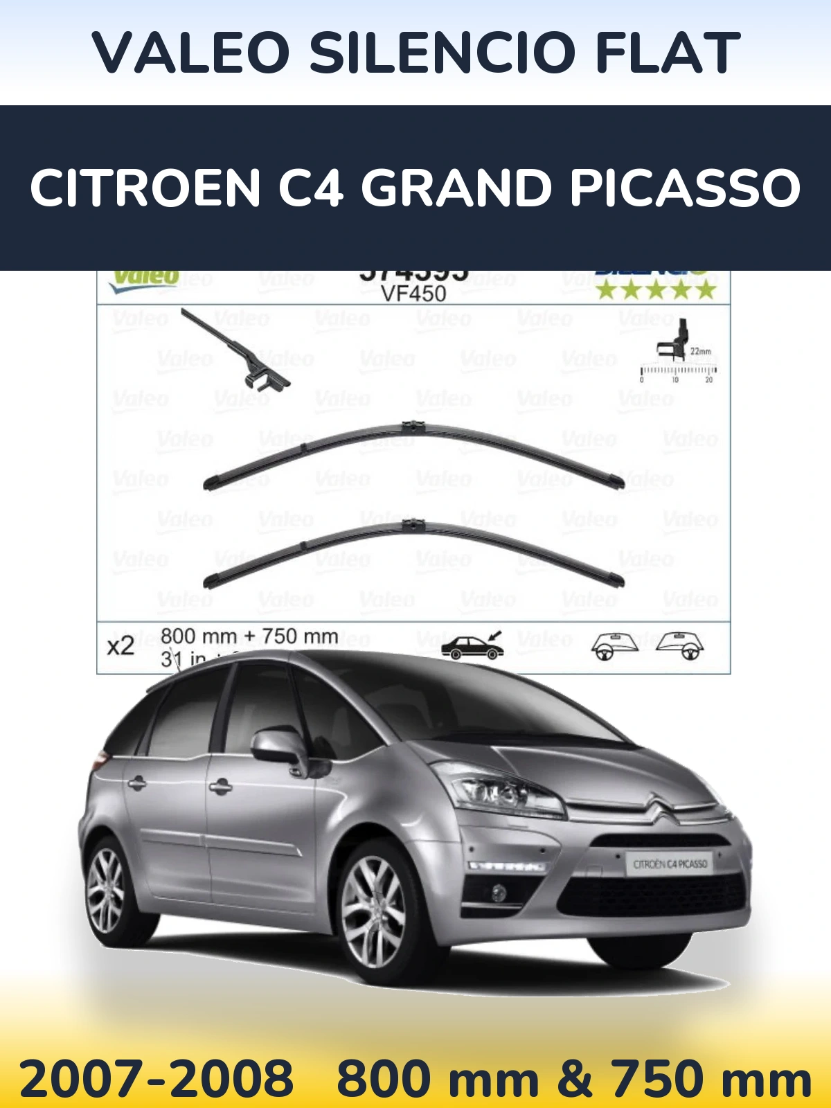 Ștergătoare Valeo Silencio Flat pentru Citroen C4 Grand Picasso