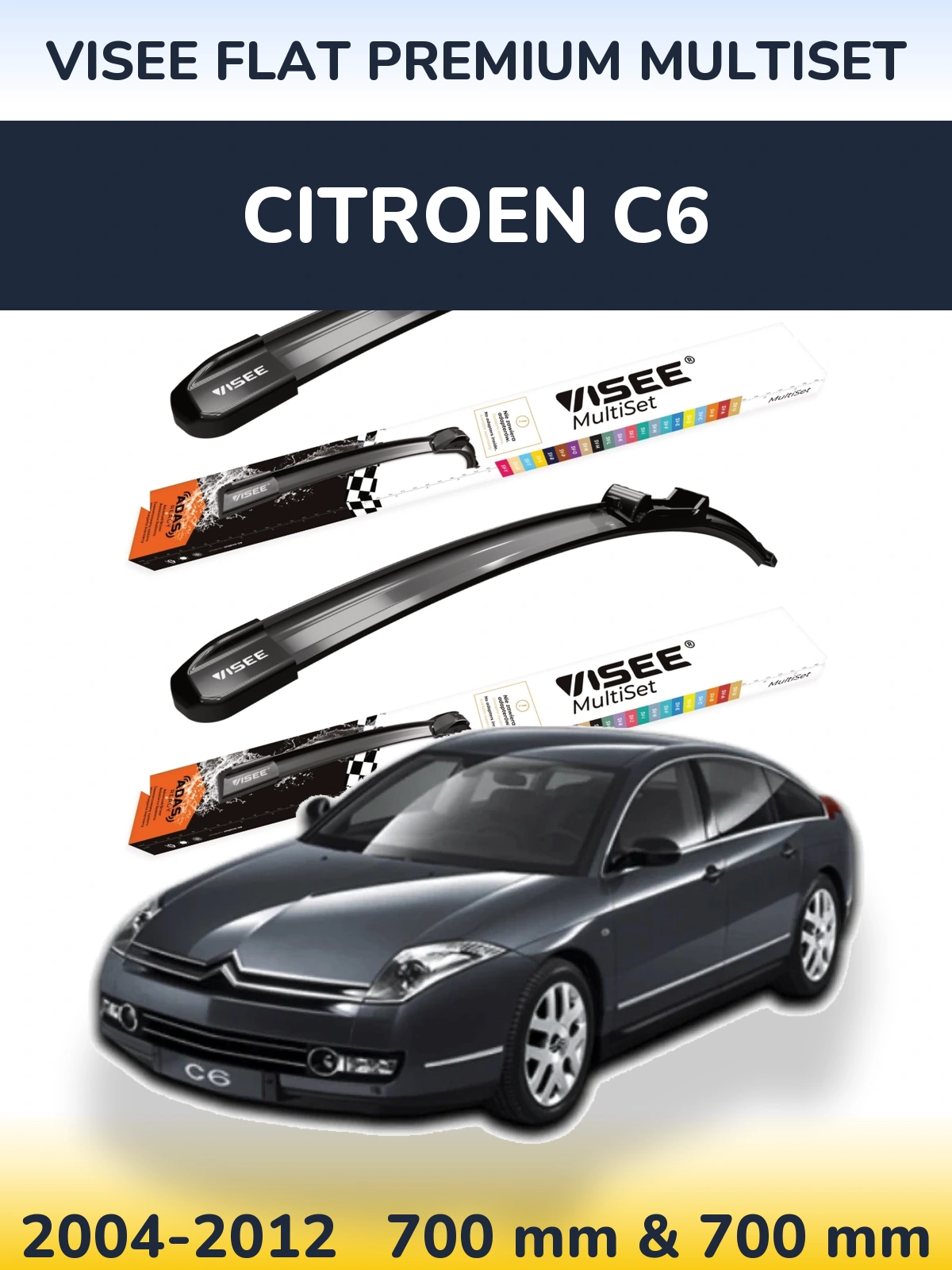 Ștergătoare VISEE FLAT PREMIUM MultiSet pentru Citroen C6