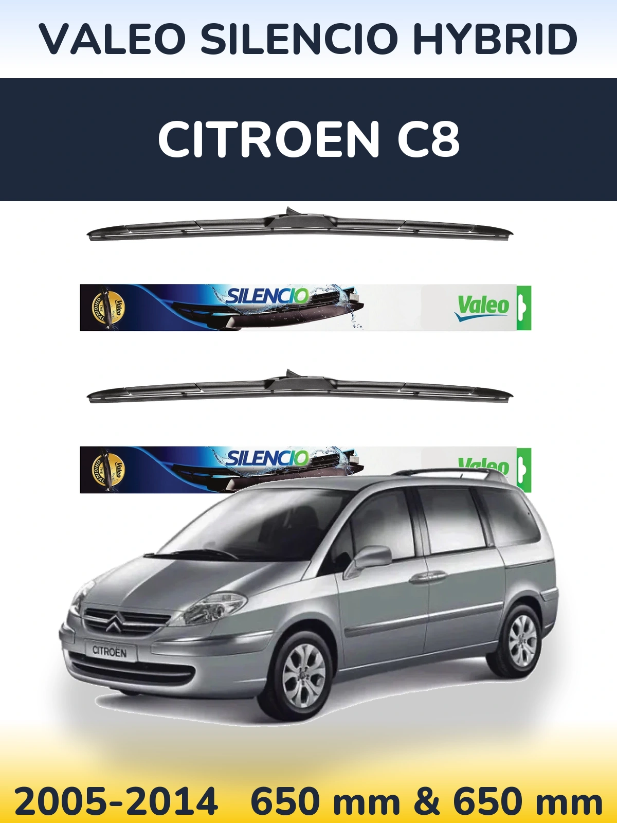Ștergătoare Valeo Silencio Hybrid pentru Citroen C8