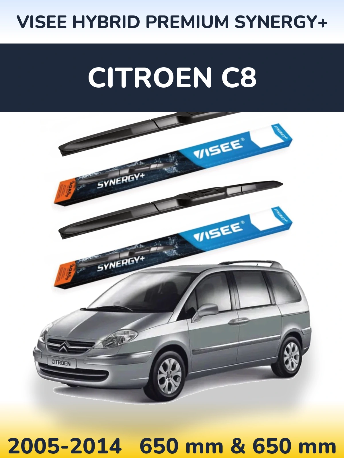 Ștergătoare VISEE HYBRID PREMIUM SYNERGY+ pentru Citroen C8