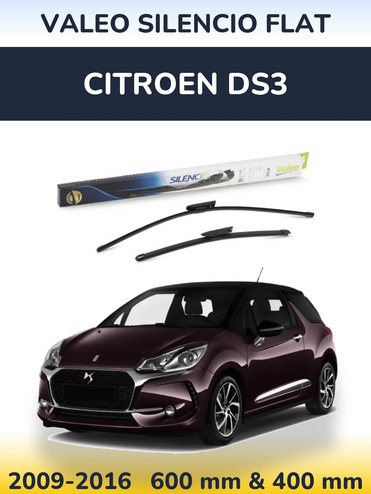Ștergătoare Valeo Silencio Flat pentru Citroen DS3