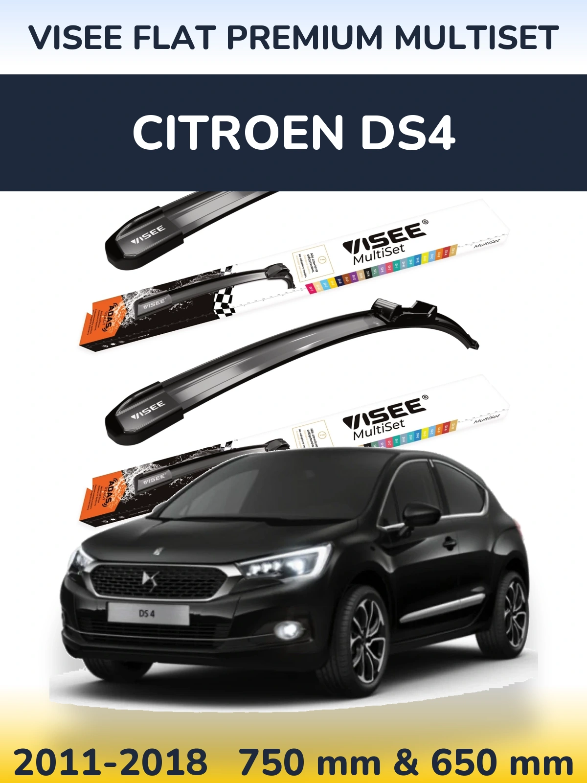 Ștergătoare VISEE FLAT PREMIUM MultiSet pentru Citroen DS4