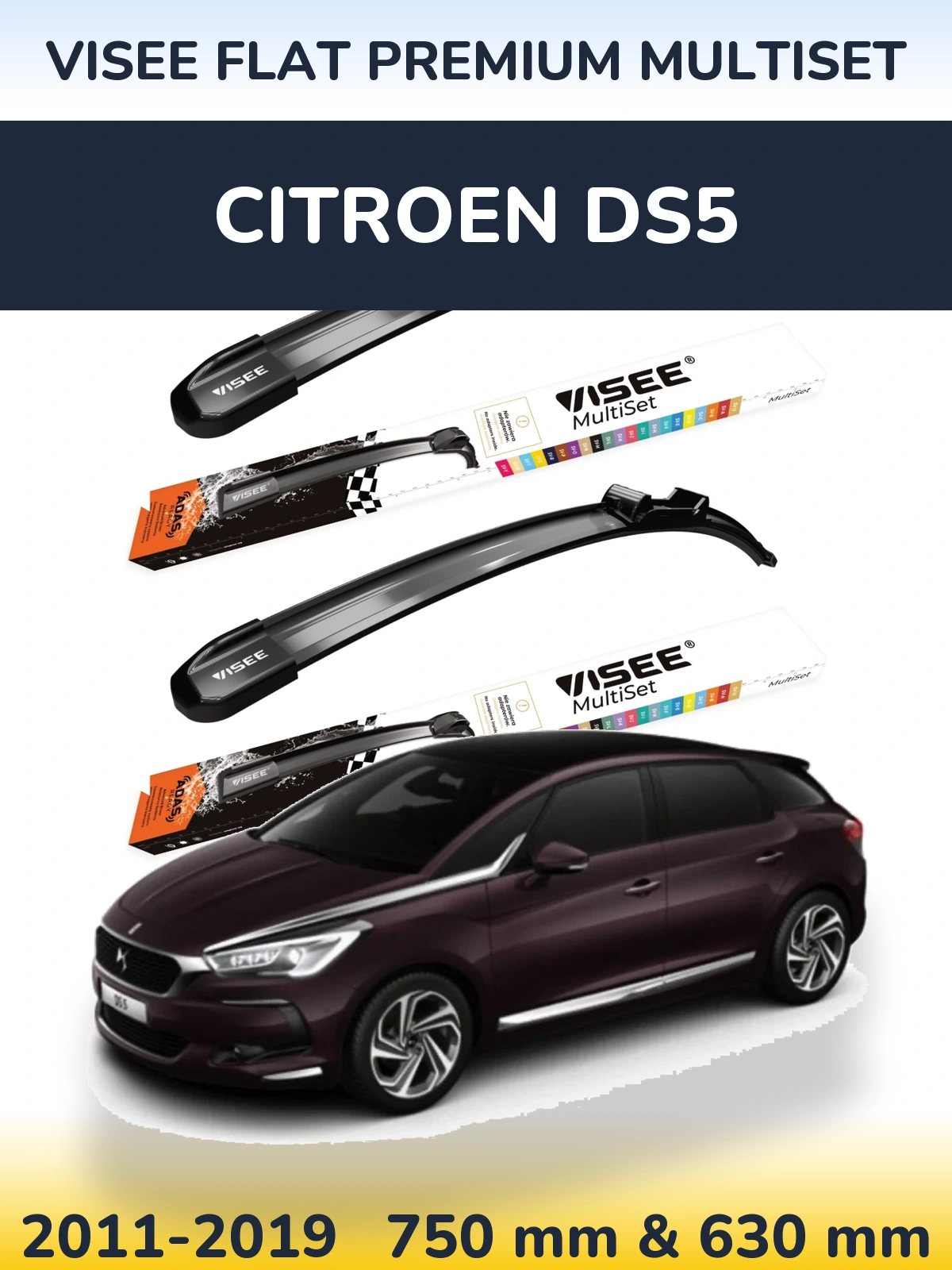 Ștergătoare VISEE FLAT PREMIUM MultiSet pentru Citroen DS5