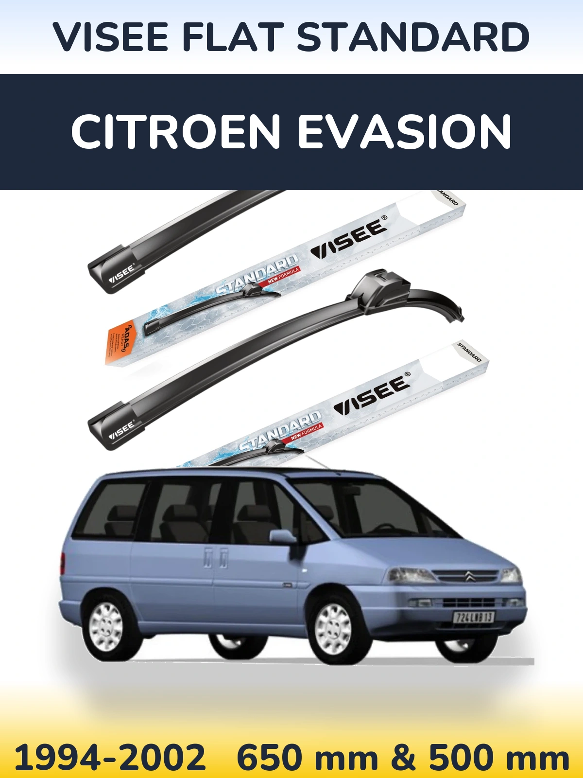 Ștergătoare VISEE FLAT STANDARD pentru Citroen Evasion