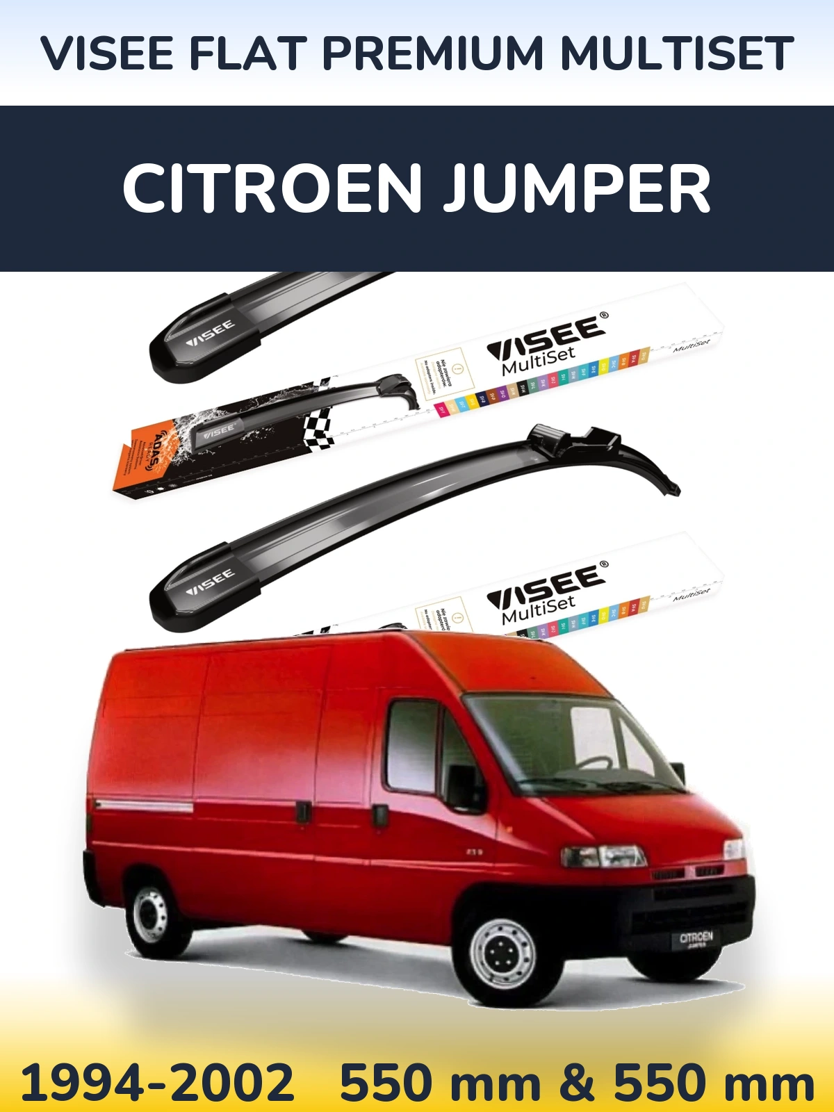 Ștergătoare VISEE FLAT PREMIUM MultiSet pentru Citroen Jumper