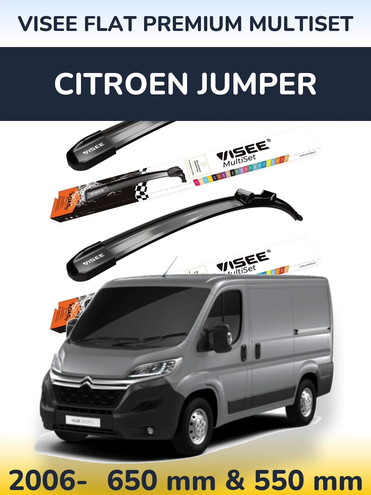 Ștergătoare VISEE FLAT PREMIUM MultiSet pentru Citroen Jumper